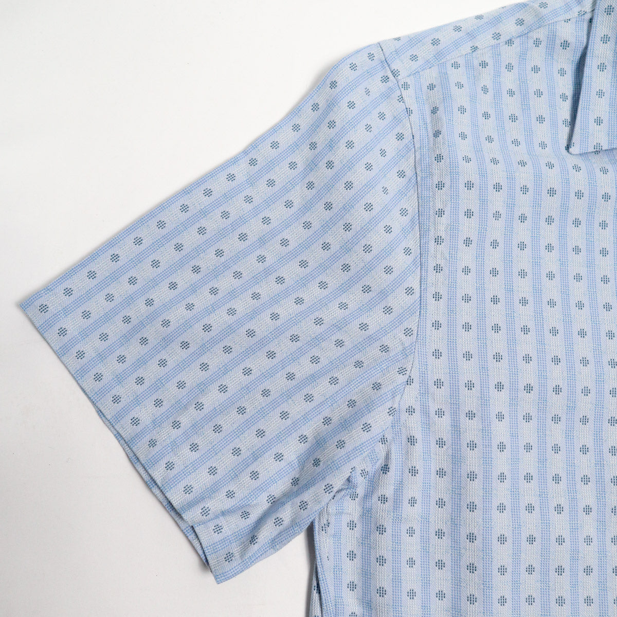 Brooklyn Clothing X Prequel Classic Dobby Check Open Collar Shirt Blue