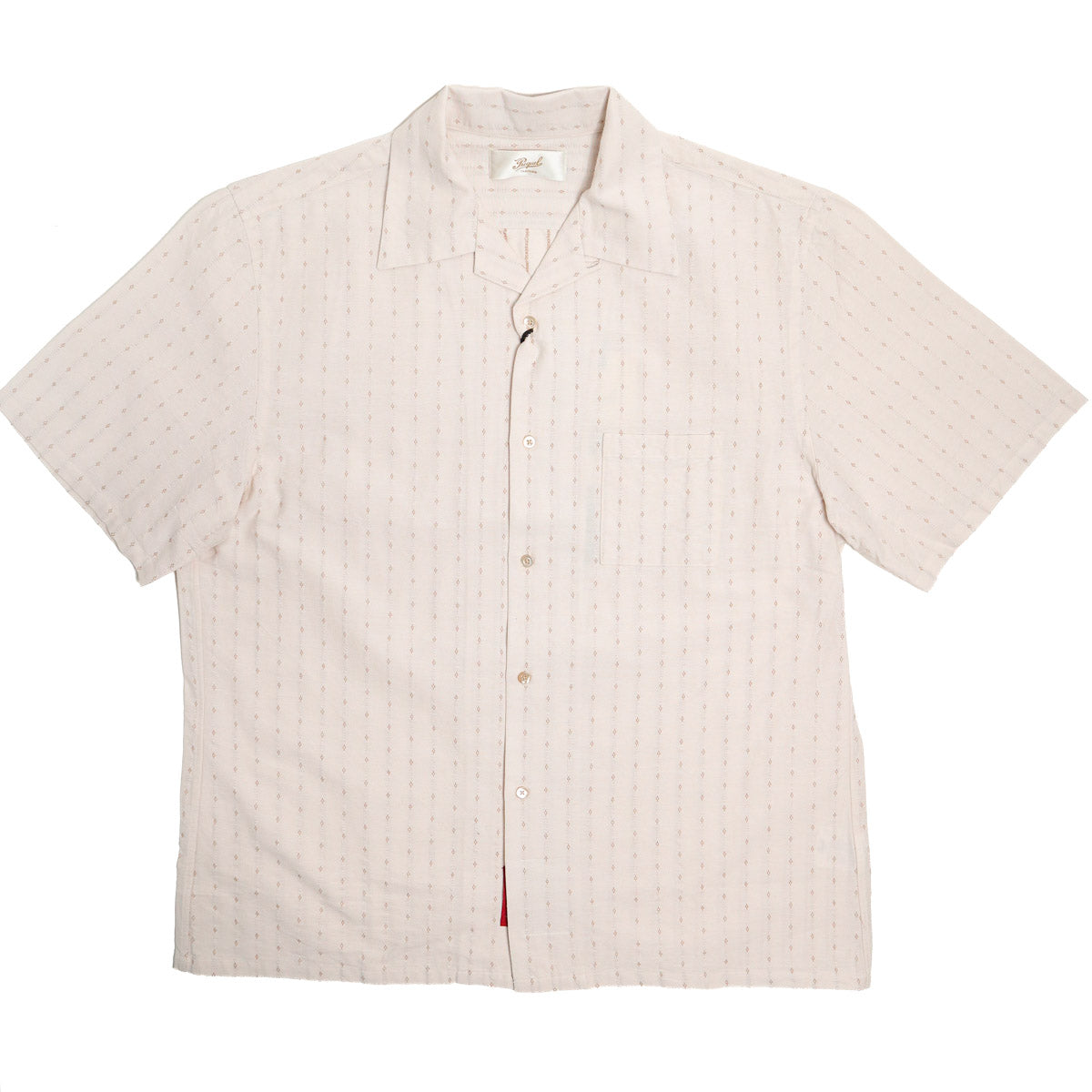 S1012 Classic Dobby Stripe Open Collar Shirt Brown
