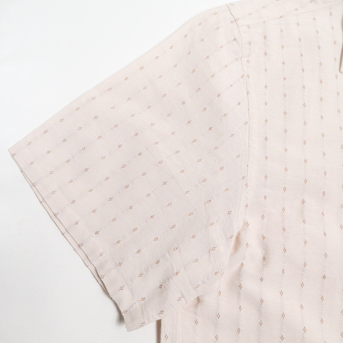 S1012 Classic Dobby Stripe Open Collar Shirt Brown