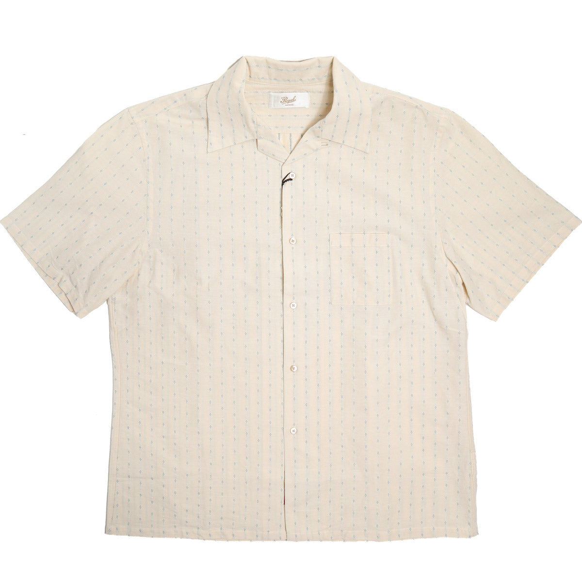 Brooklyn Clothing X Prequel Classic Dobby Stripe Open Collar Shirt Blue