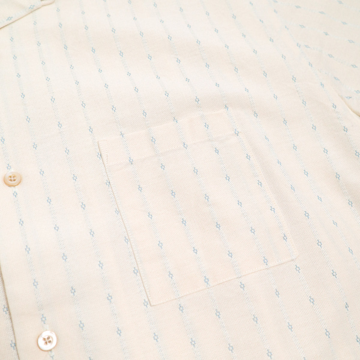 Brooklyn Clothing X Prequel Classic Dobby Stripe Open Collar Shirt Blue