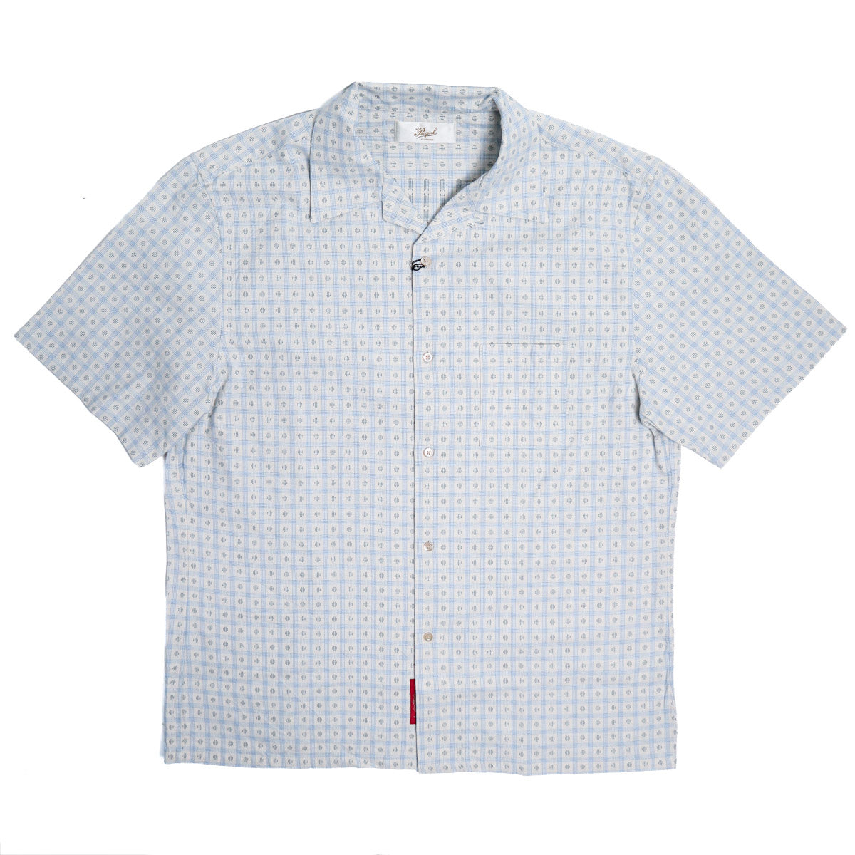 Brooklyn Clothing X Prequel Classic Dobby Check Open Collar Shirt Beige