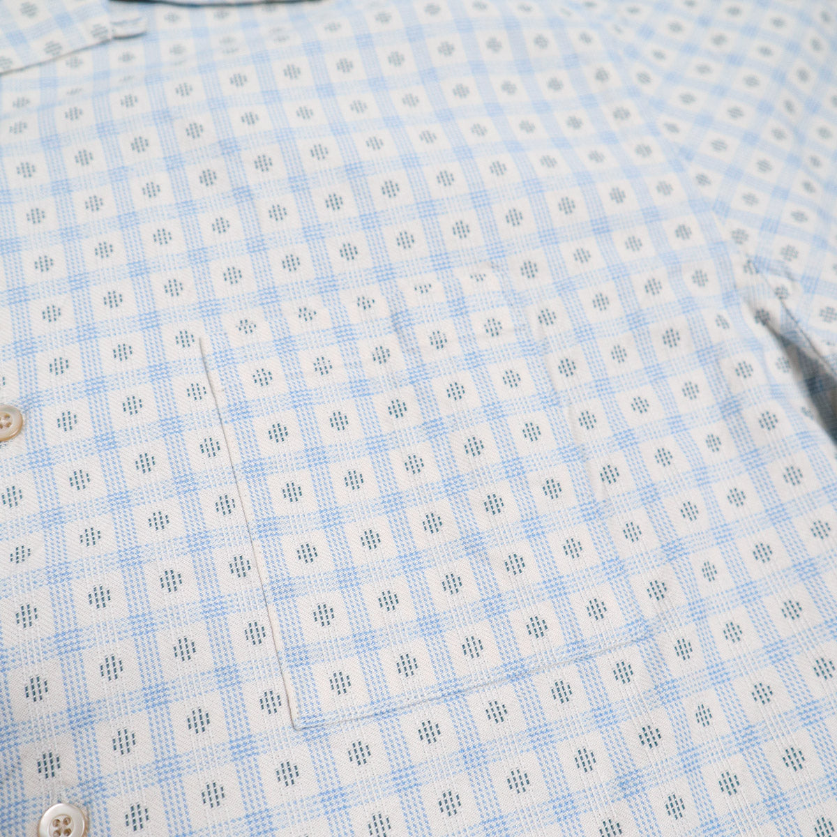 Brooklyn Clothing X Prequel Classic Dobby Check Open Collar Shirt Beige