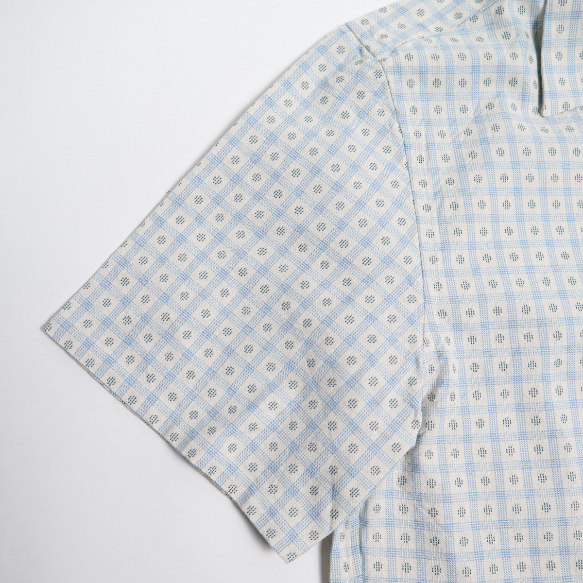 Brooklyn Clothing X Prequel Classic Dobby Check Open Collar Shirt Beige