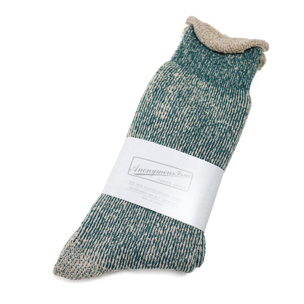 Hemp Thick Pile Crew Sock Khaki/Mela