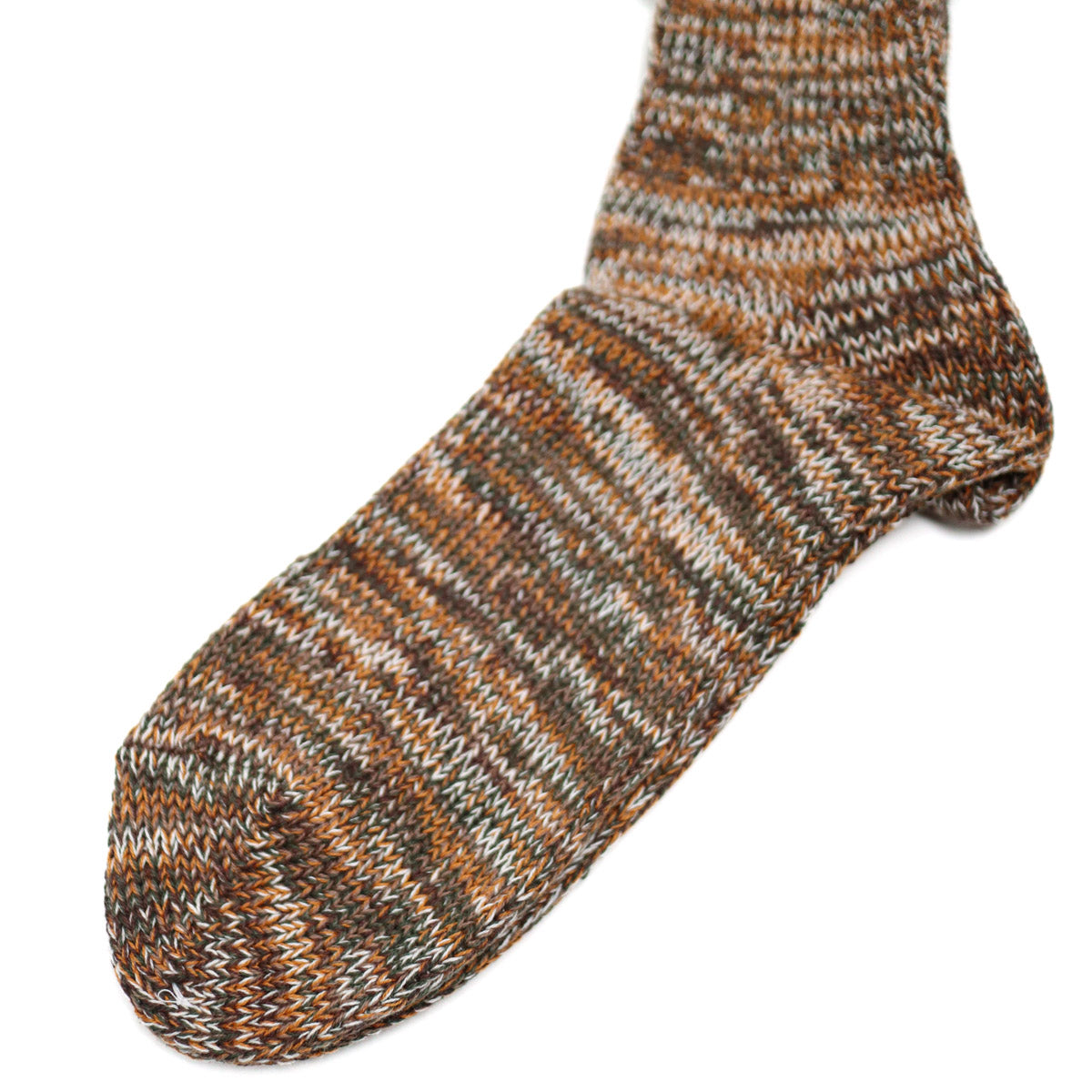 5 Color Mix Crew Sock Brown