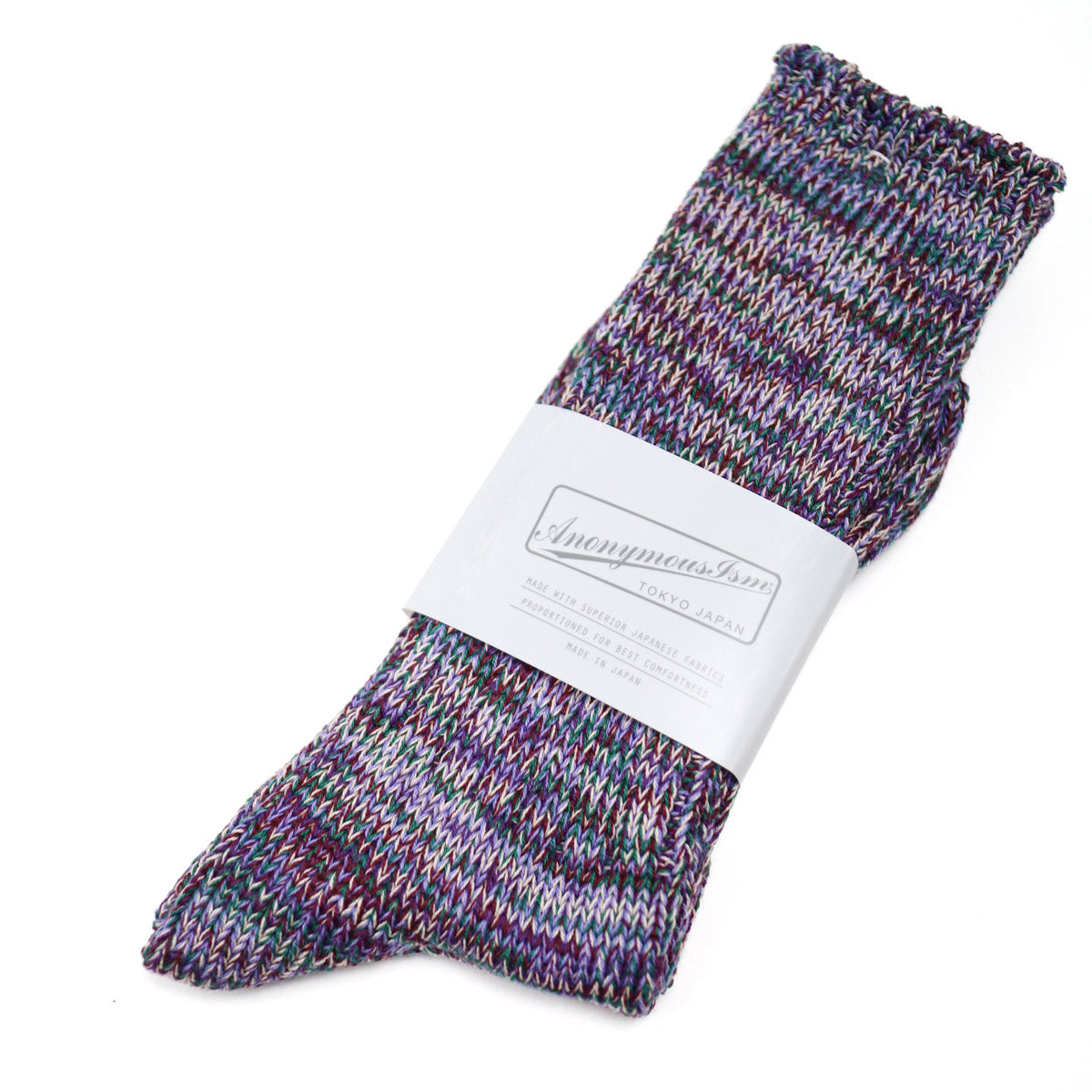 5 Color Mix Crew Sock Purple