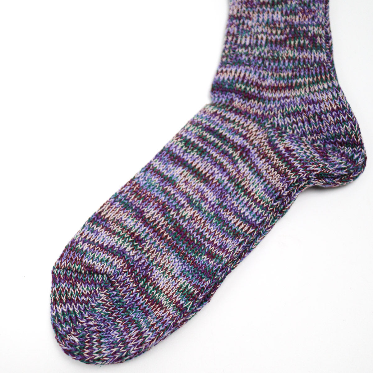 5 Color Mix Crew Sock Purple