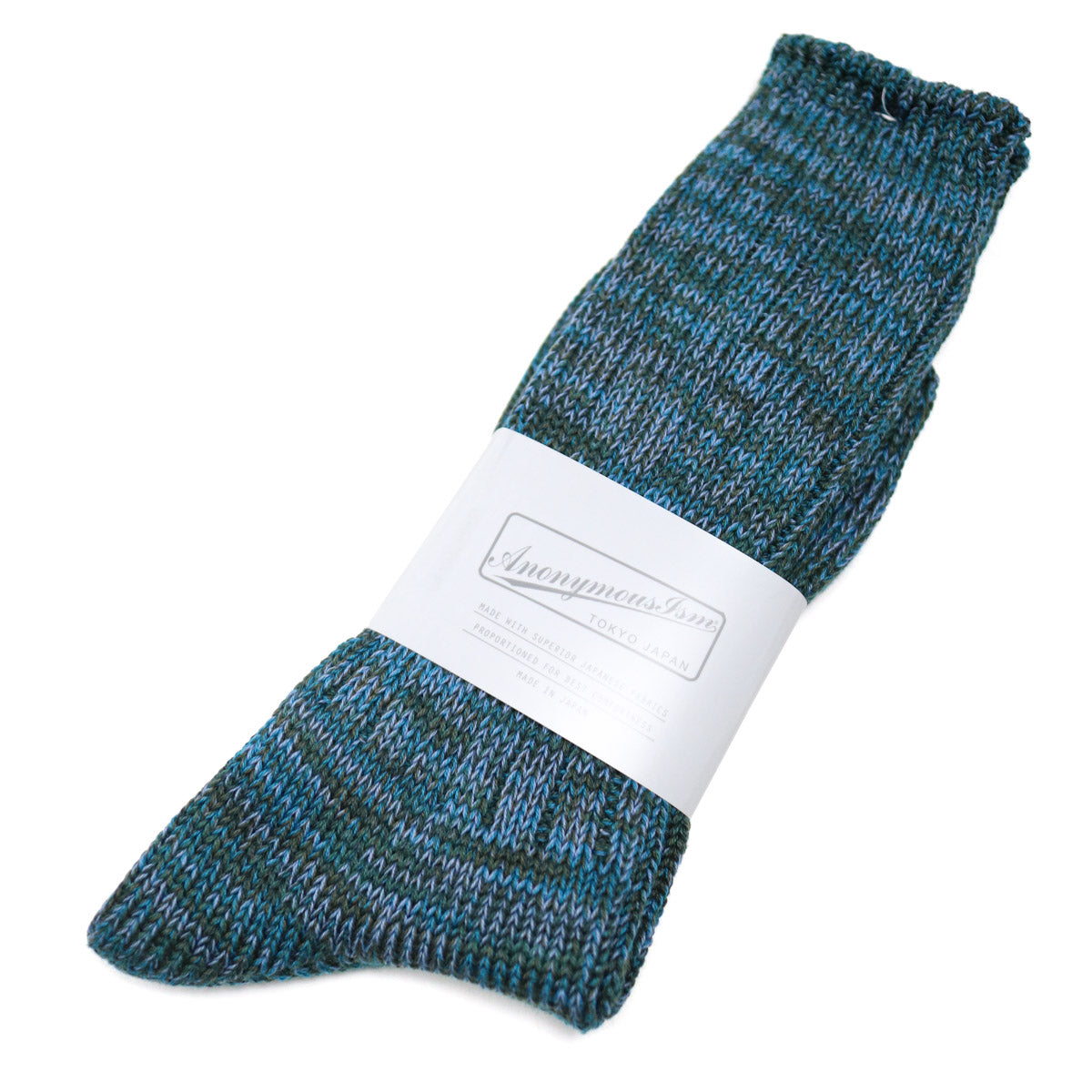 5 Color Mix Crew Sock Green