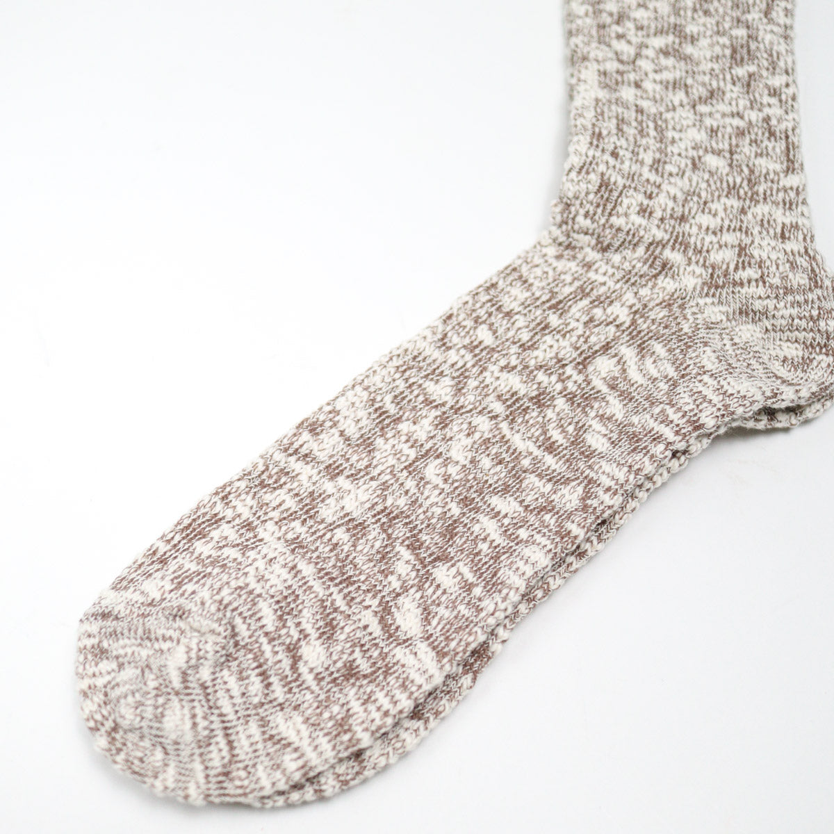 Light Weight Slub Crew Sock Beige