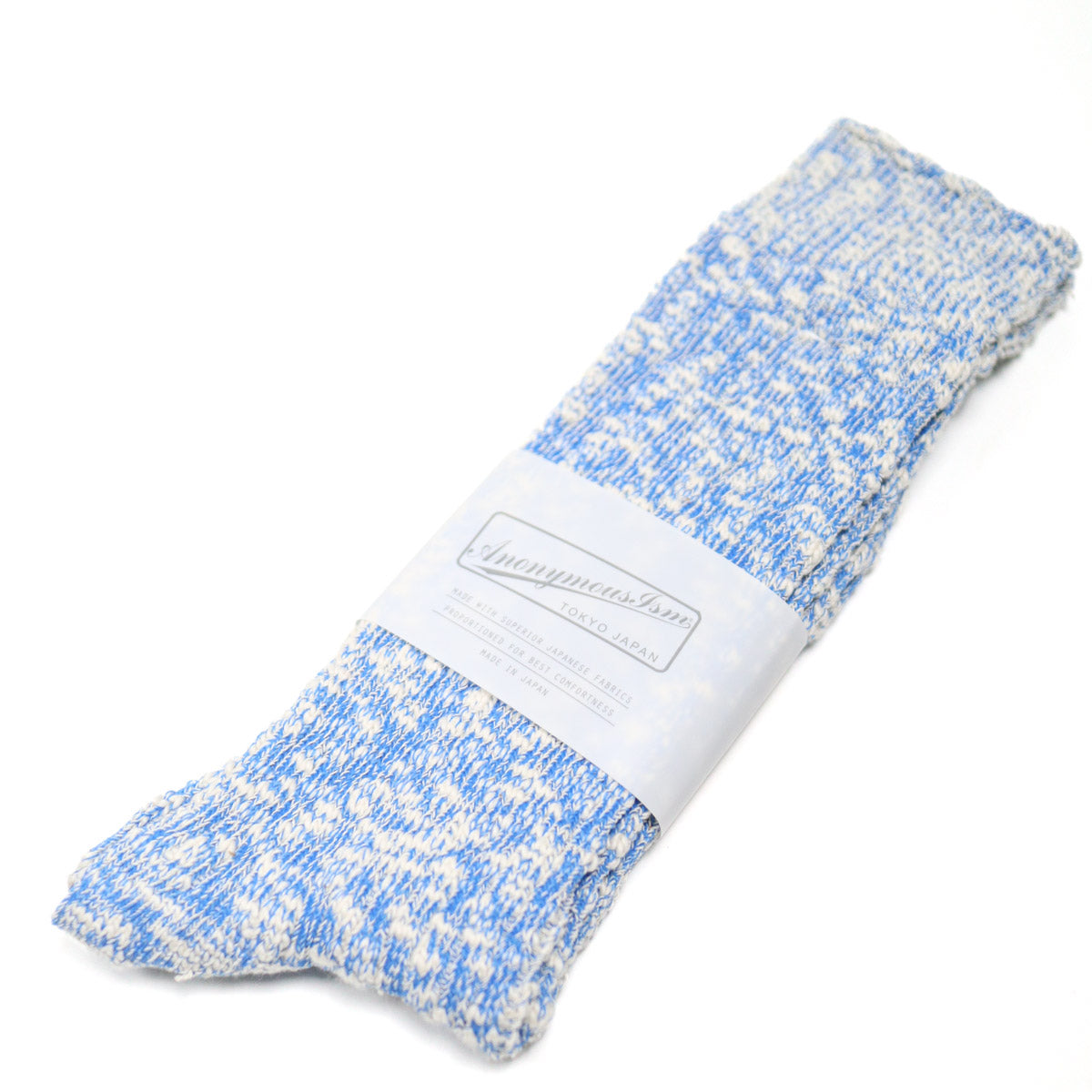Light Weight Slub Crew Sock Blue