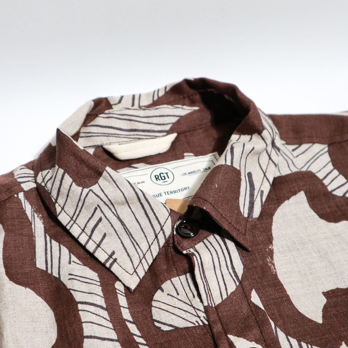 Oxford Shirt Brown Shapes Linen