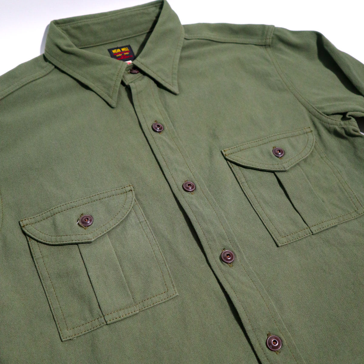 Strongly Twisted Twill Safari Shirt Olive — Brooklyn Clothing