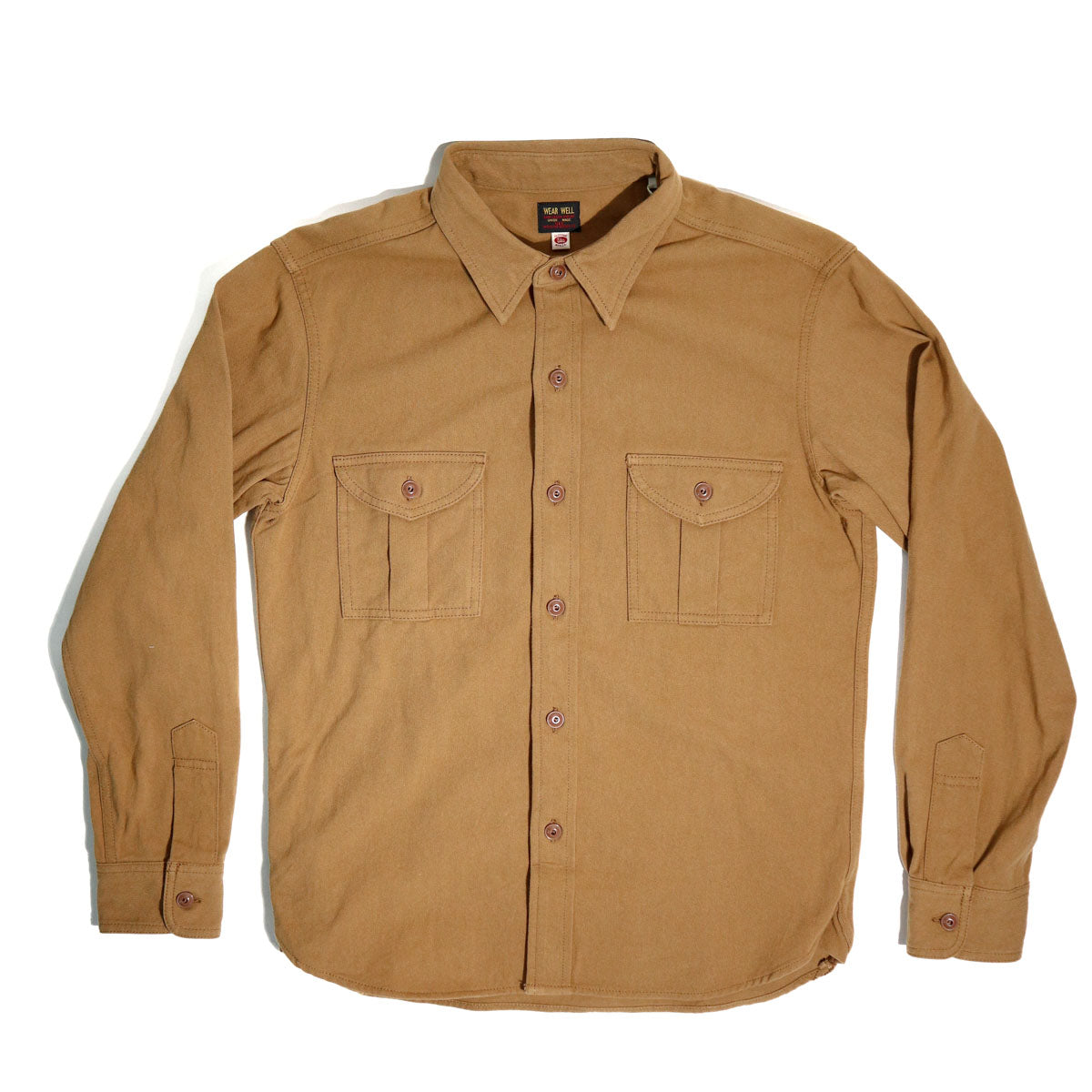 Strongly Twisted Twill Safari Shirt Khaki Gold — Brooklyn Clothing