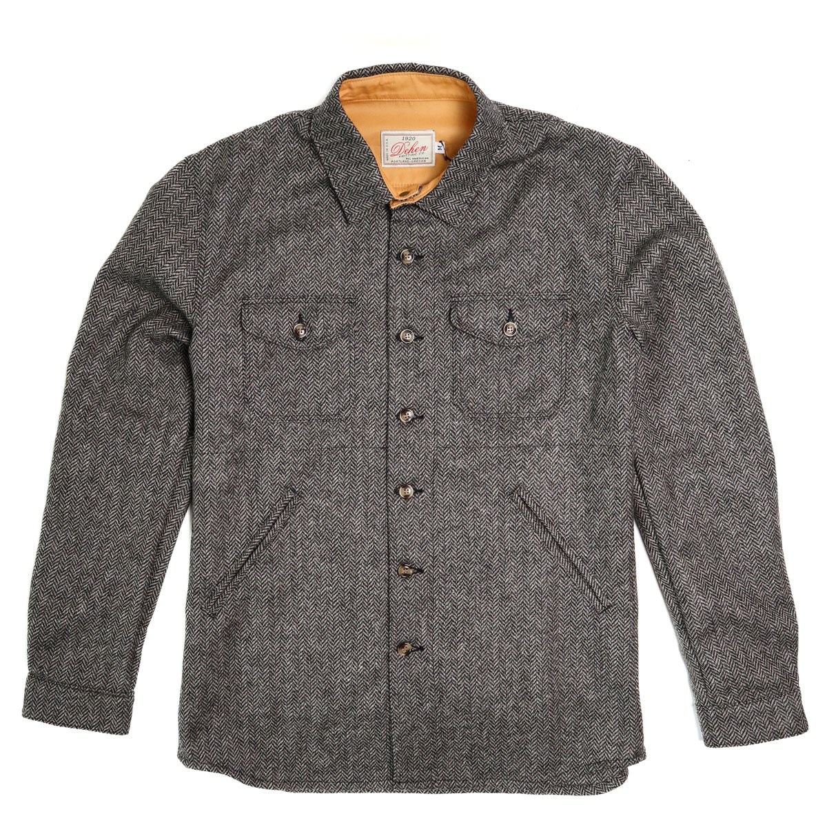 Crissman Overshirt Black/Natural Herringbone Wool