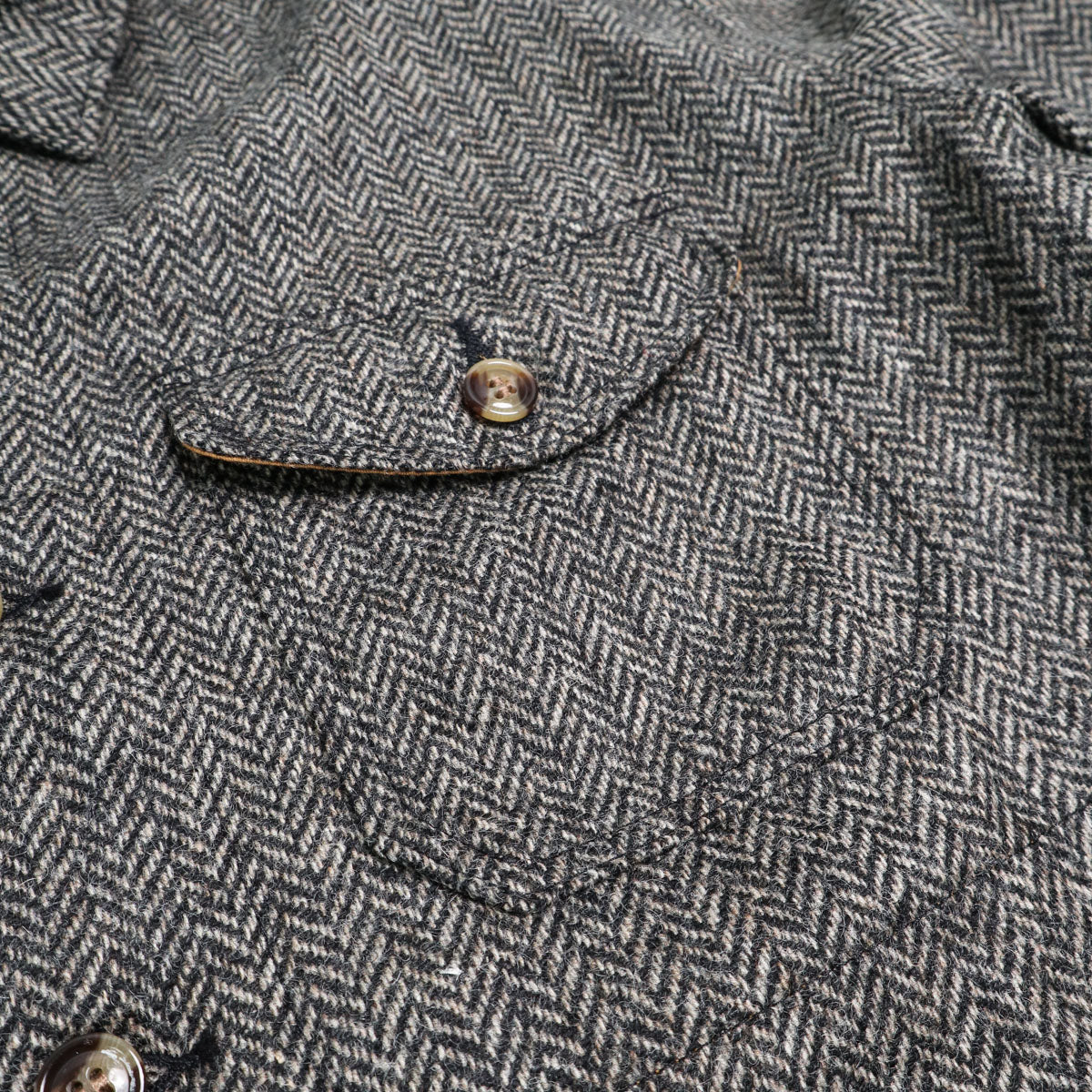 Crissman Overshirt Black/Natural Herringbone Wool