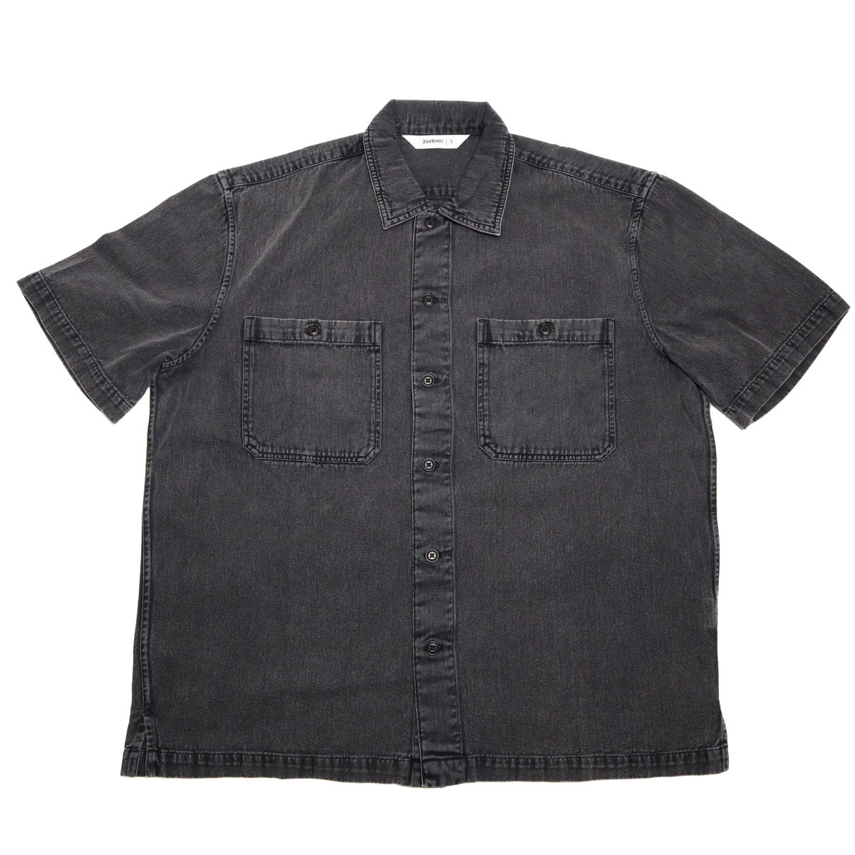Short Sleeve Workshirt Black Stonewash
