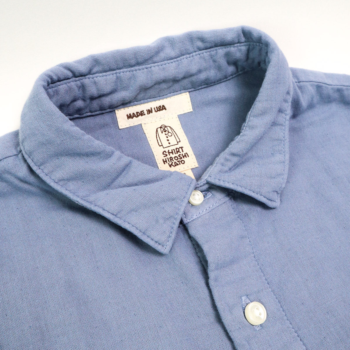 The Ripper Double Gauze Organic Cotton Shirt Matte Blue