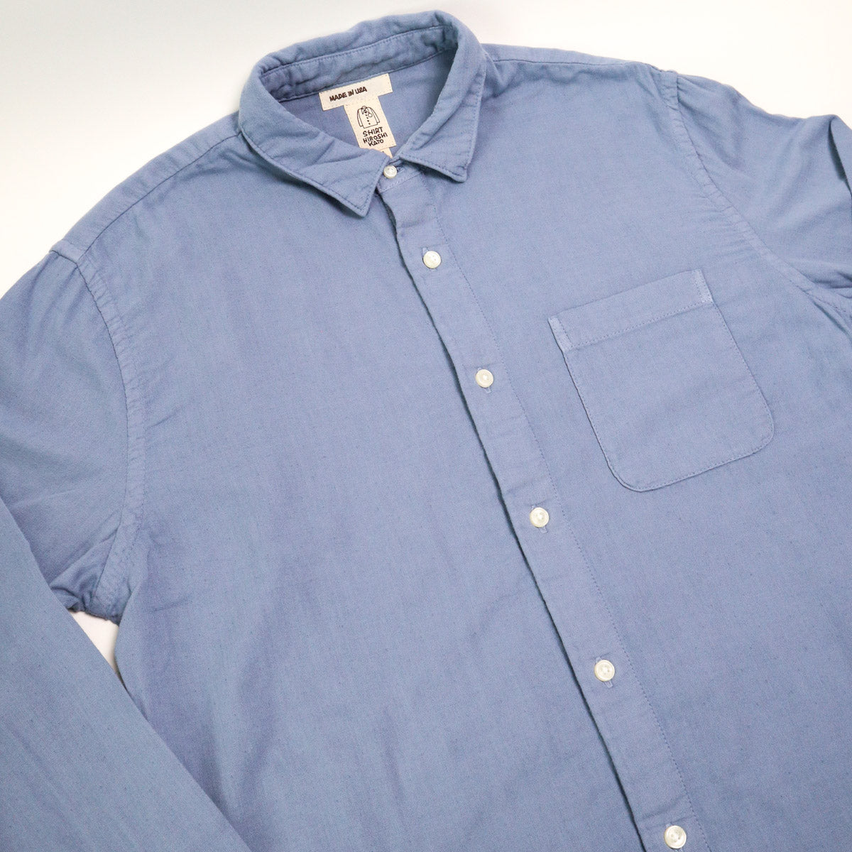 The Ripper Double Gauze Organic Cotton Shirt Matte Blue