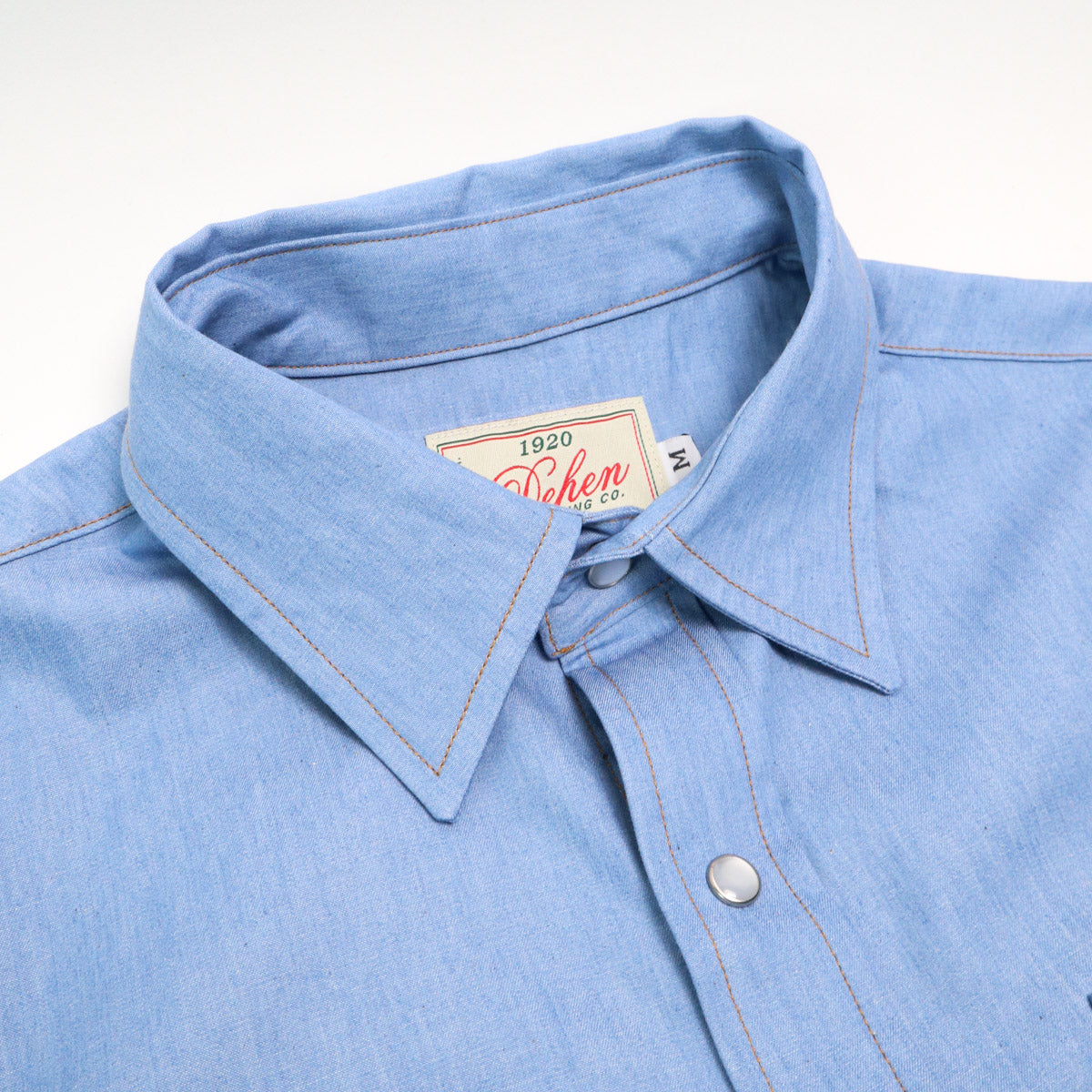 Drover Short Sleeve Shirt Light Indigo Chambray