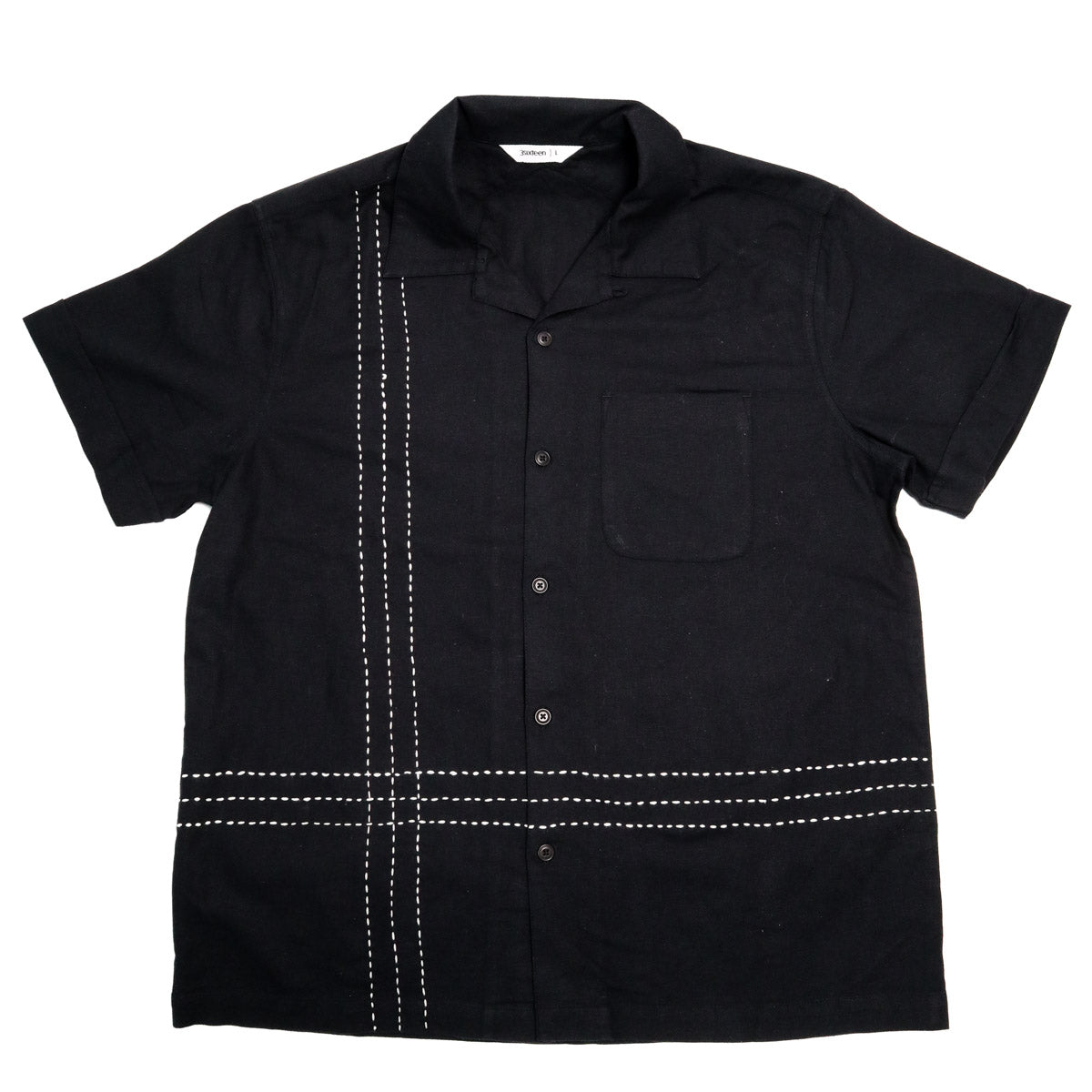 Vacation Shirt Black Hand Stitch