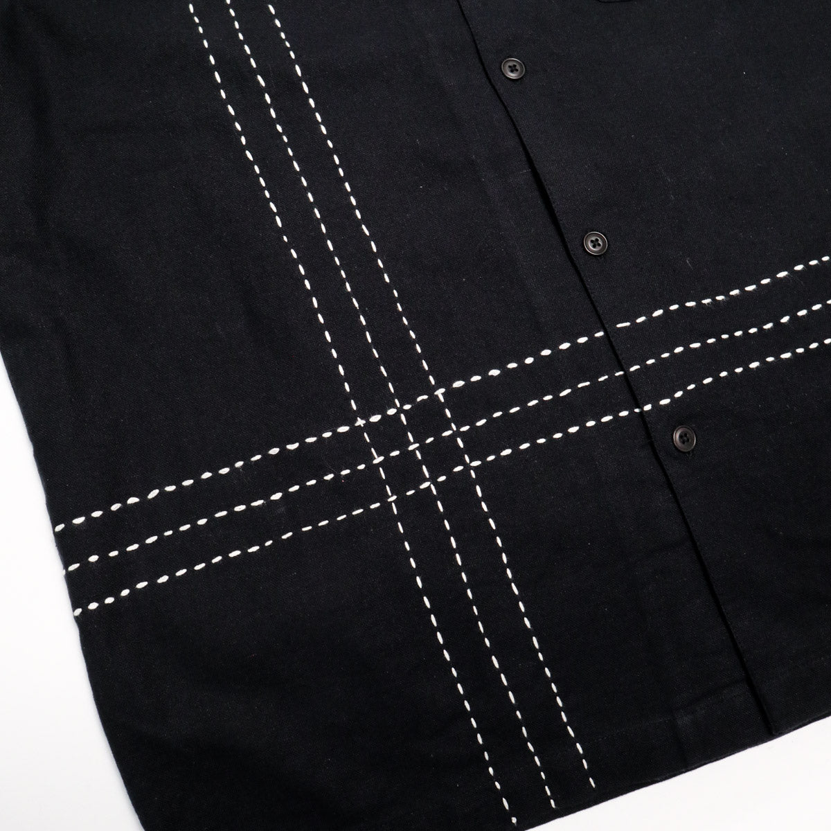 Vacation Shirt Black Hand Stitch