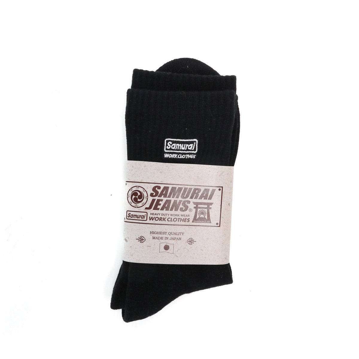 Samurai Embroidered Logo Socks Black