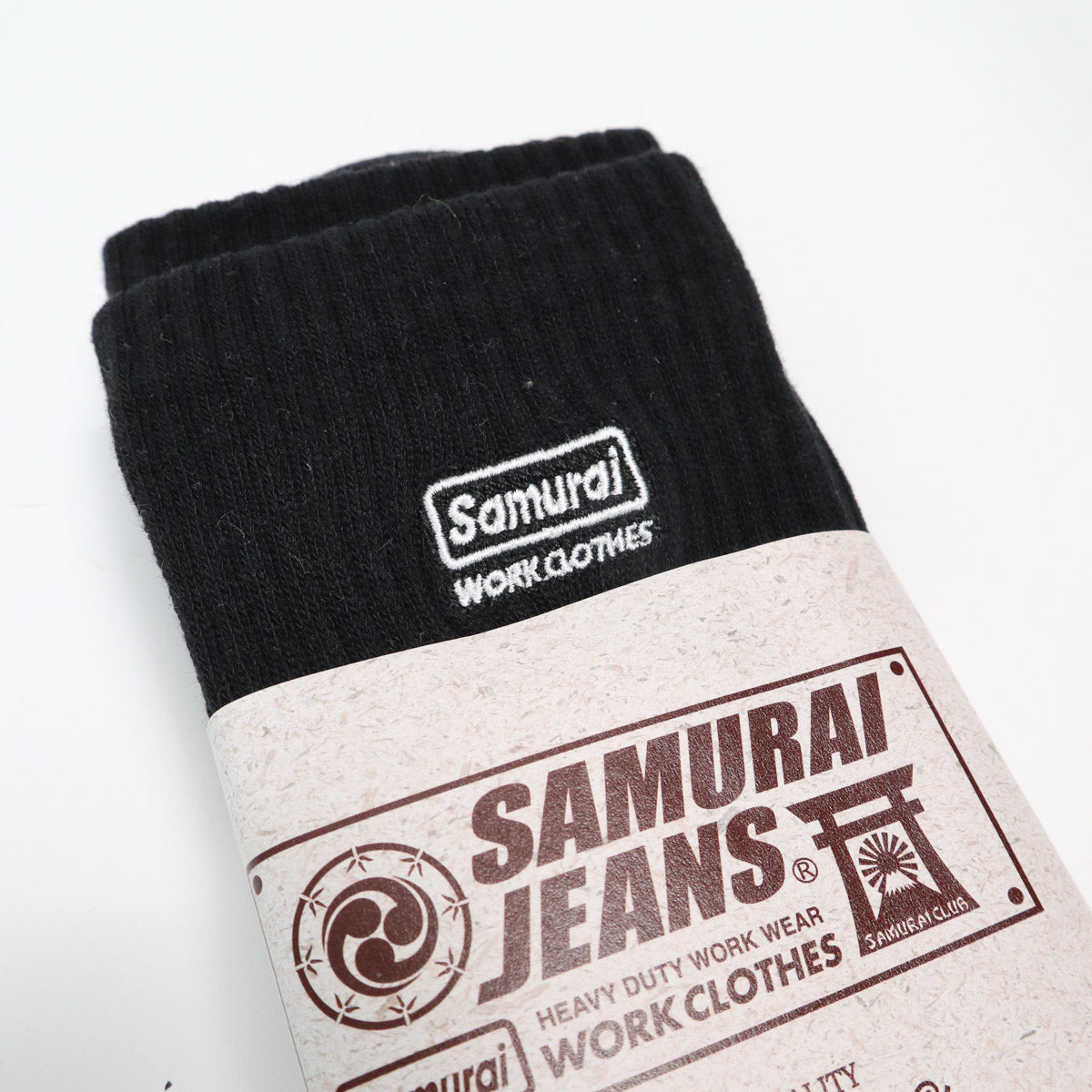 Samurai Embroidered Logo Socks Black