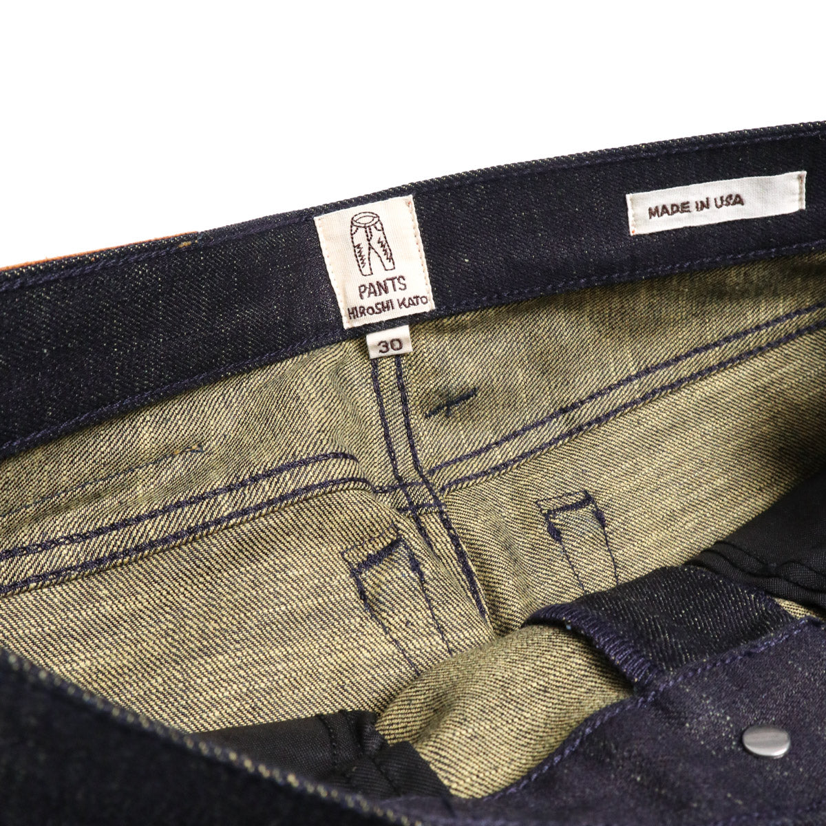 The Pen Etched 13oz Green Tea Raw Selvedge Denim