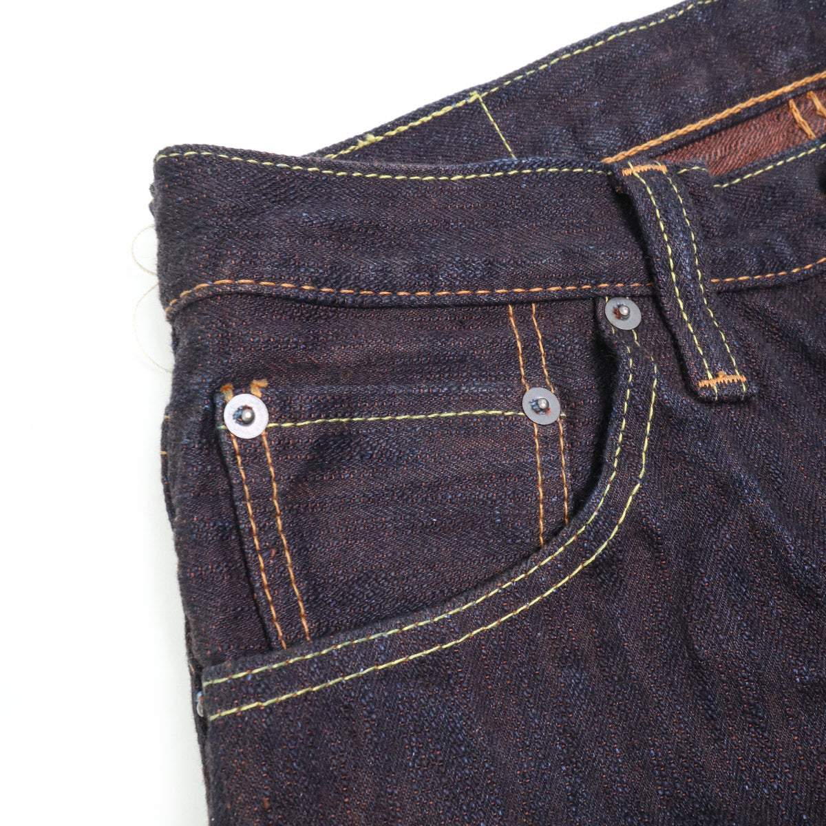 PER-EX-019-ID 15oz  Extra  Slub Relax Taper Indigo x Persimmon