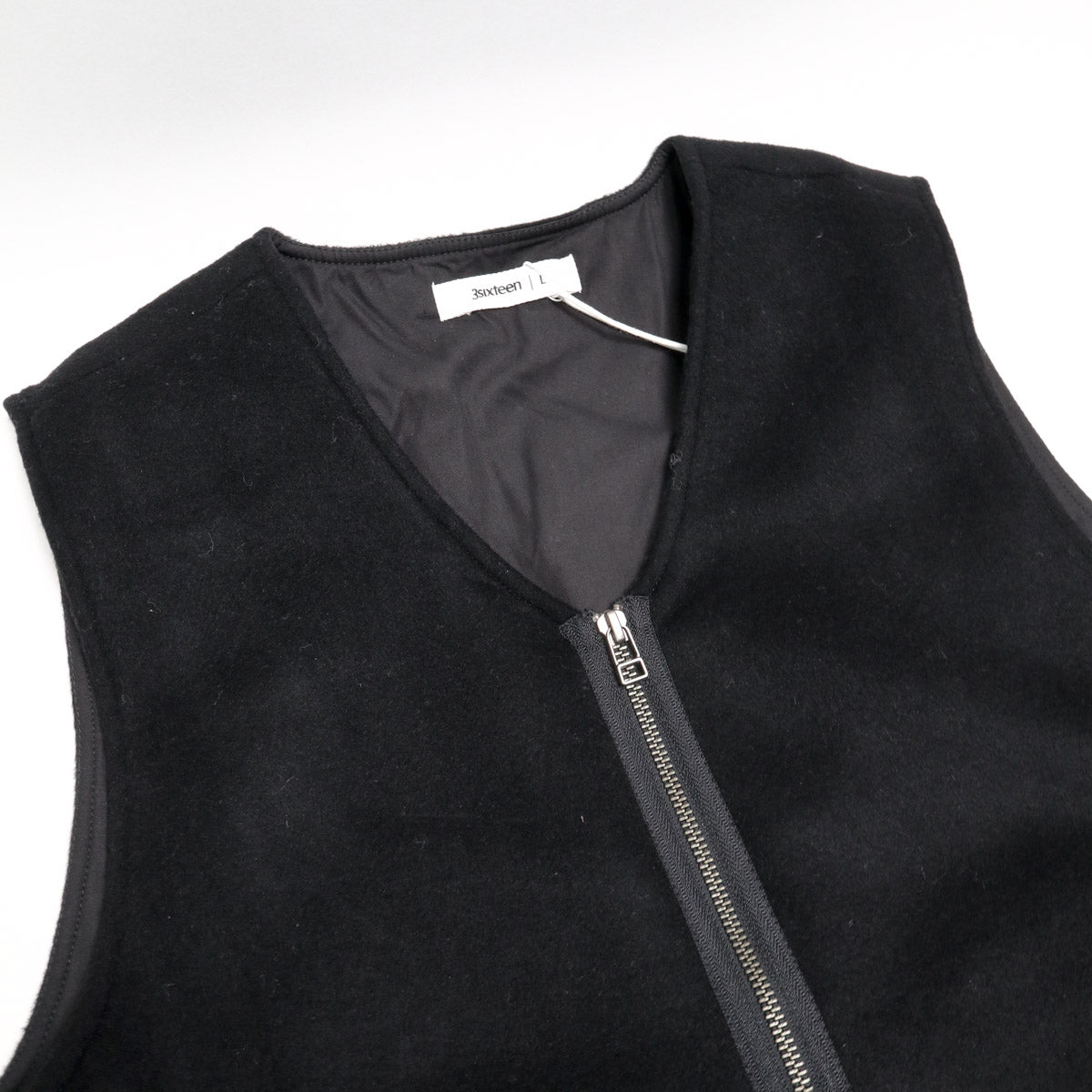 Zip Vest Black Cashmere Wool