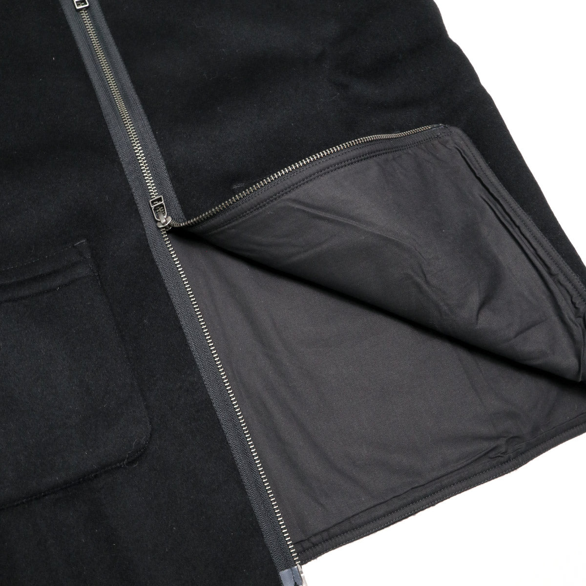 Zip Vest Black Cashmere Wool