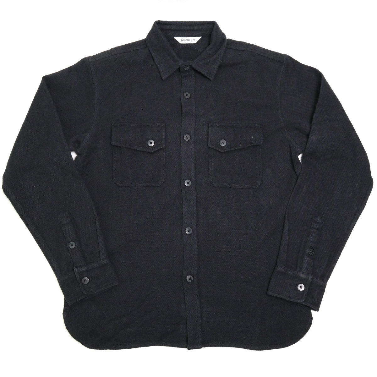 Crosscut Flannel Black Cotton Twill