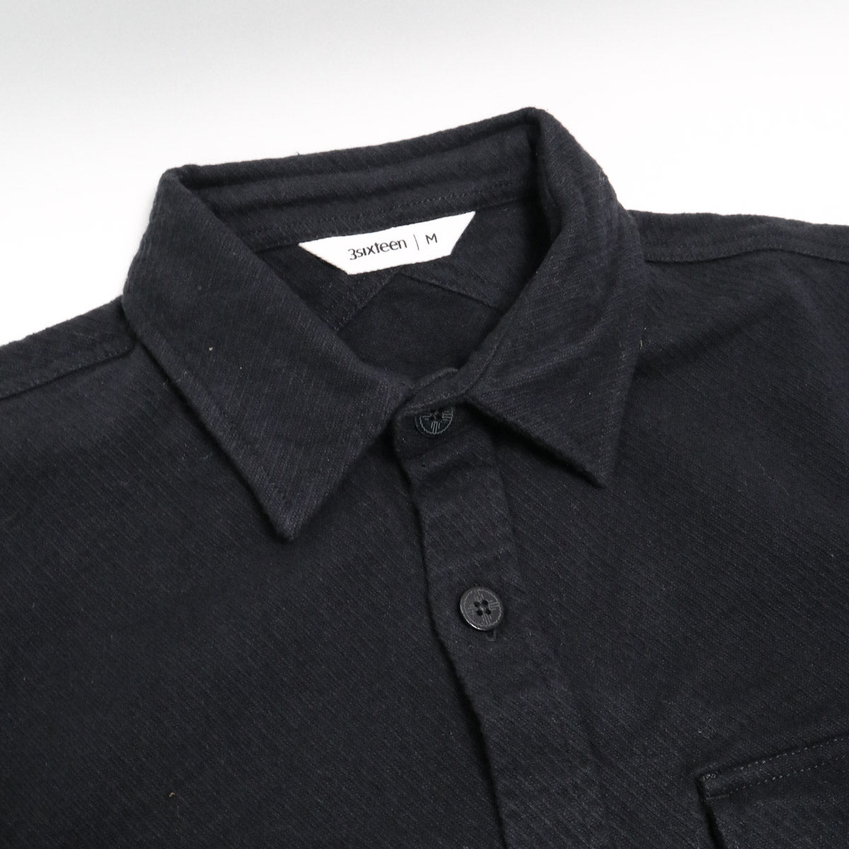 Crosscut Flannel Black Cotton Twill