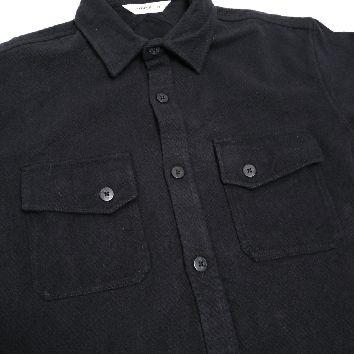 Crosscut Flannel Black Cotton Twill