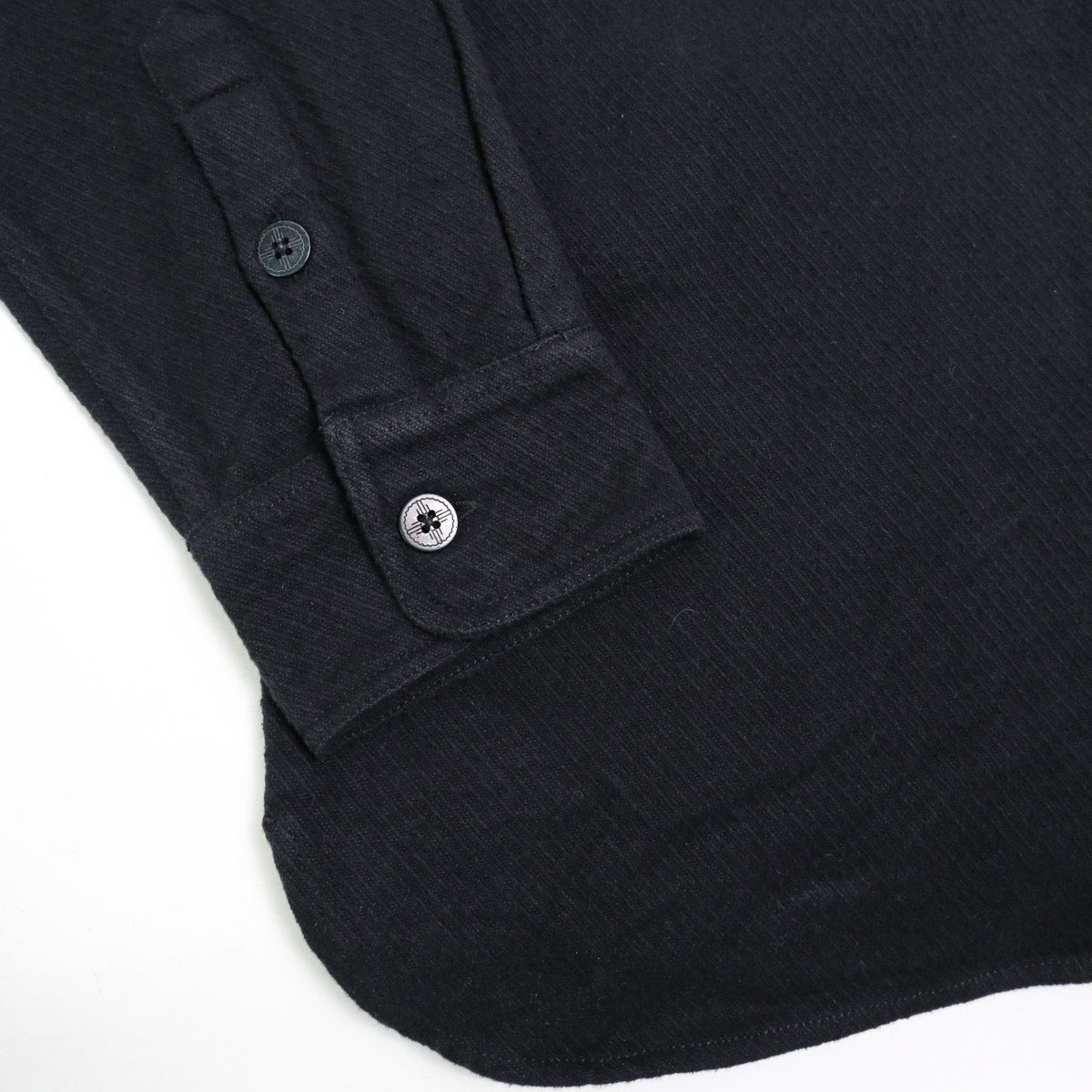 Crosscut Flannel Black Cotton Twill