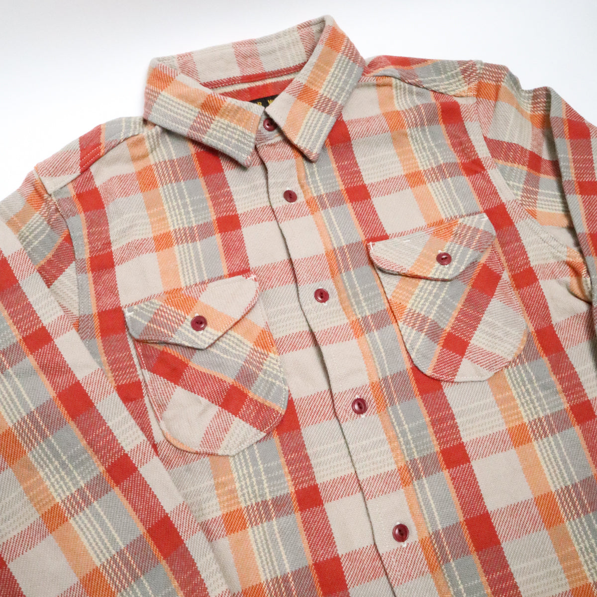 Heavy Flannel Shirt Orange