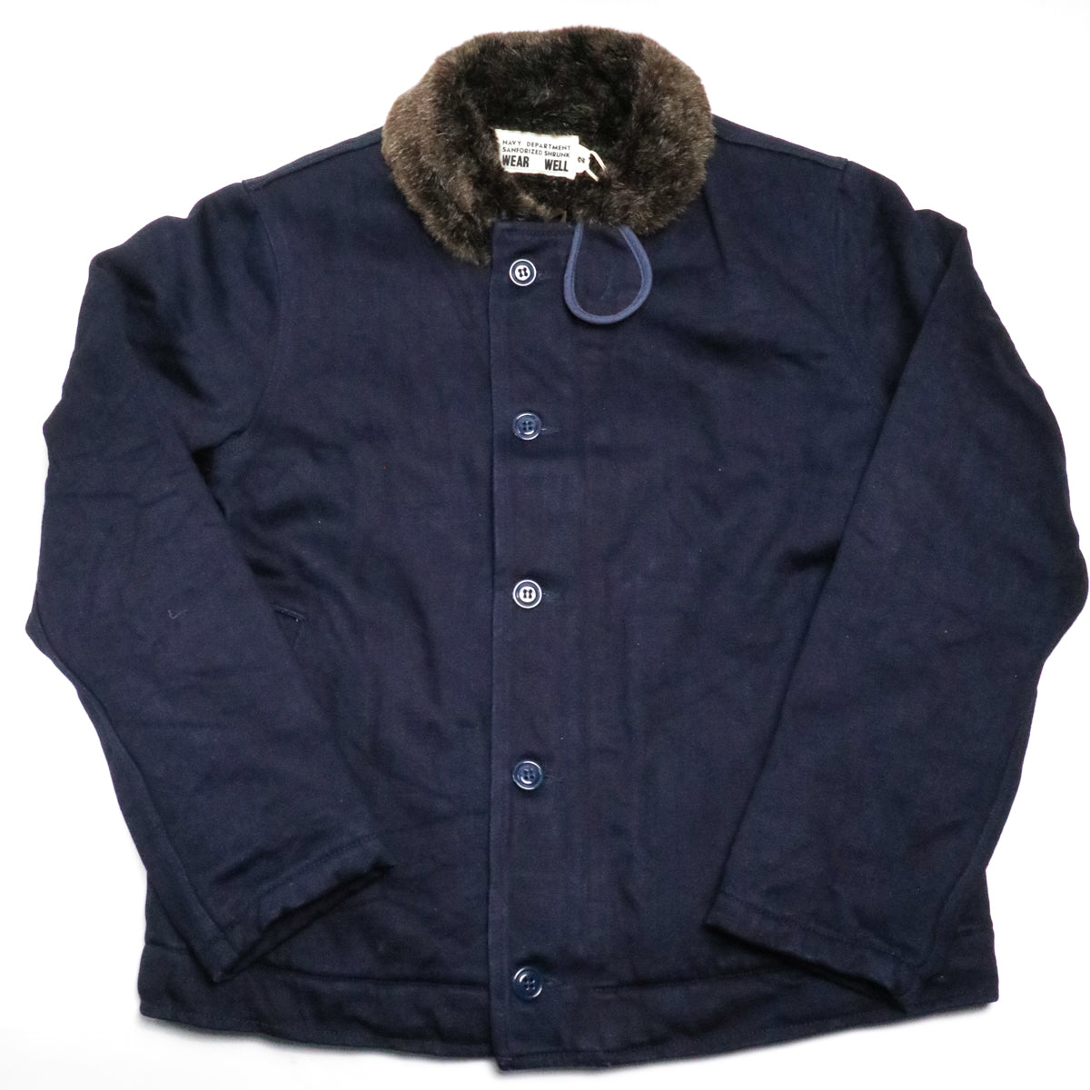 Short Length Deck Jacket Indigo Tricotine