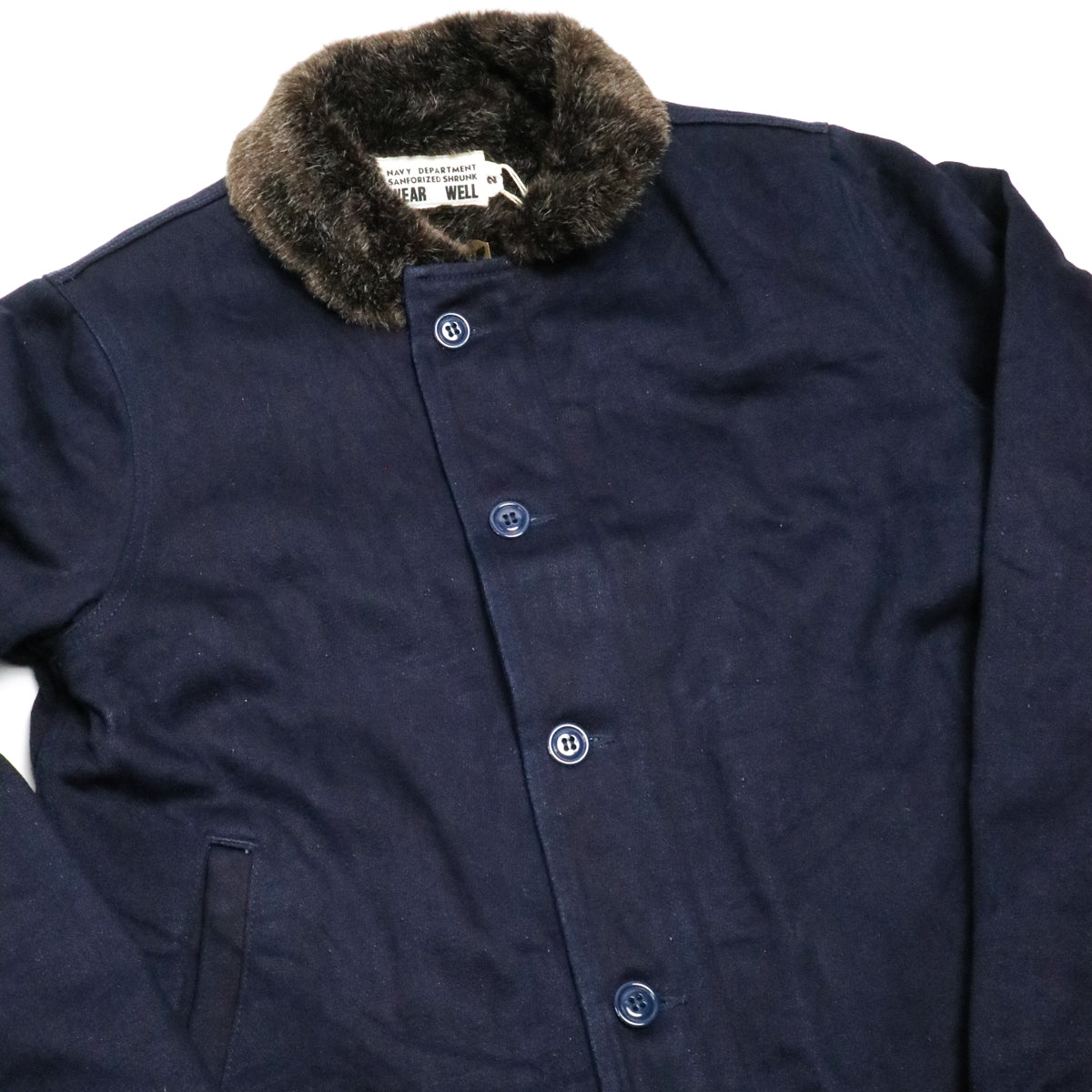 Short Length Deck Jacket Indigo Tricotine