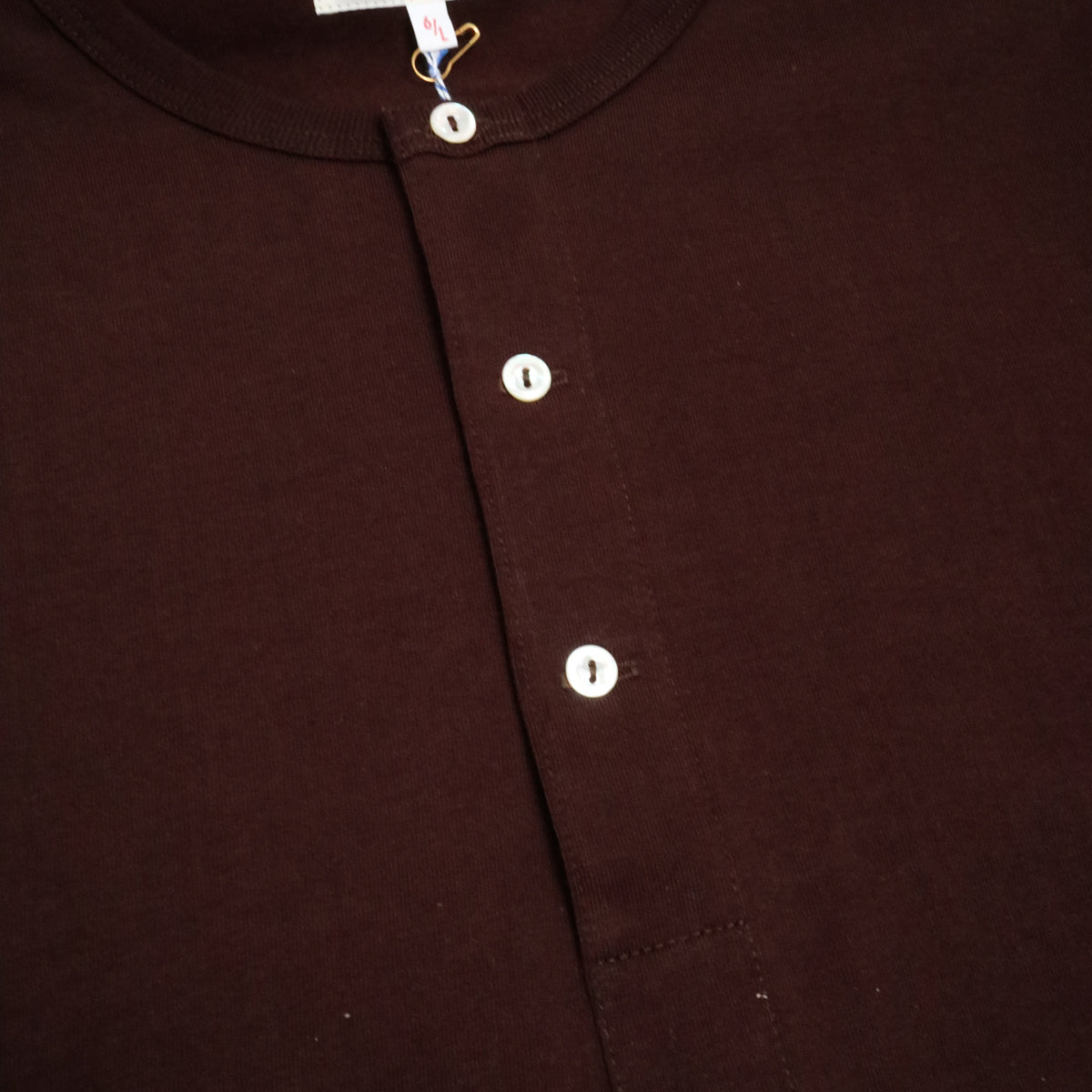 Good Originals 206 Loopwheeled Classic Fit Henley Coffee