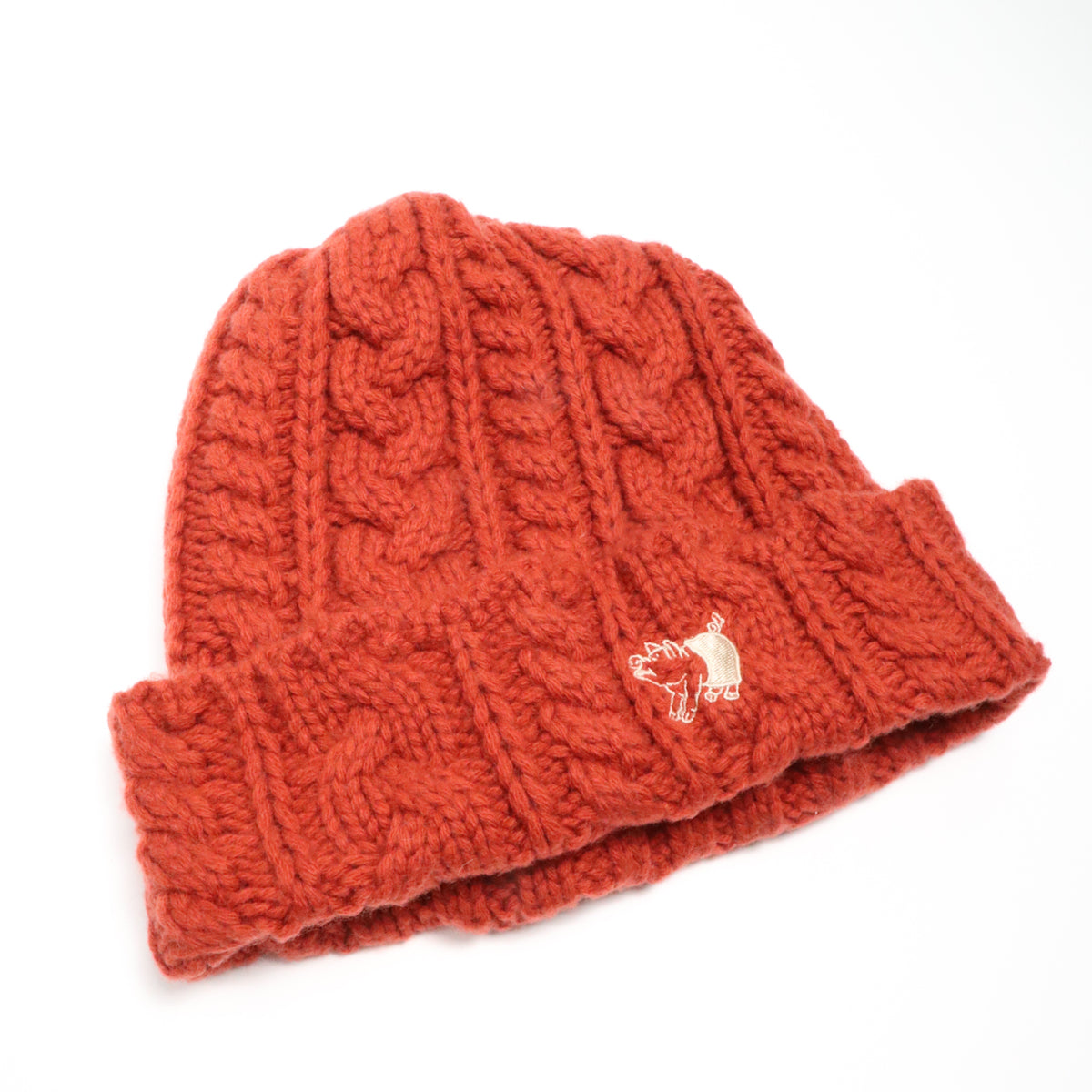 Studio D'Artisan 7562 Heavyweight Wool Knit Beanie Orange