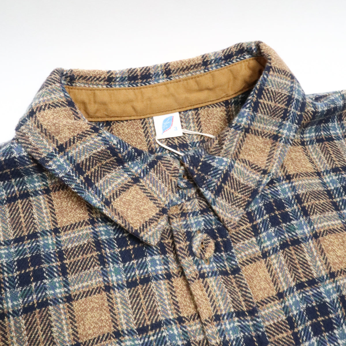 Cotton Tweed Check Double Pocket Shirt Beige