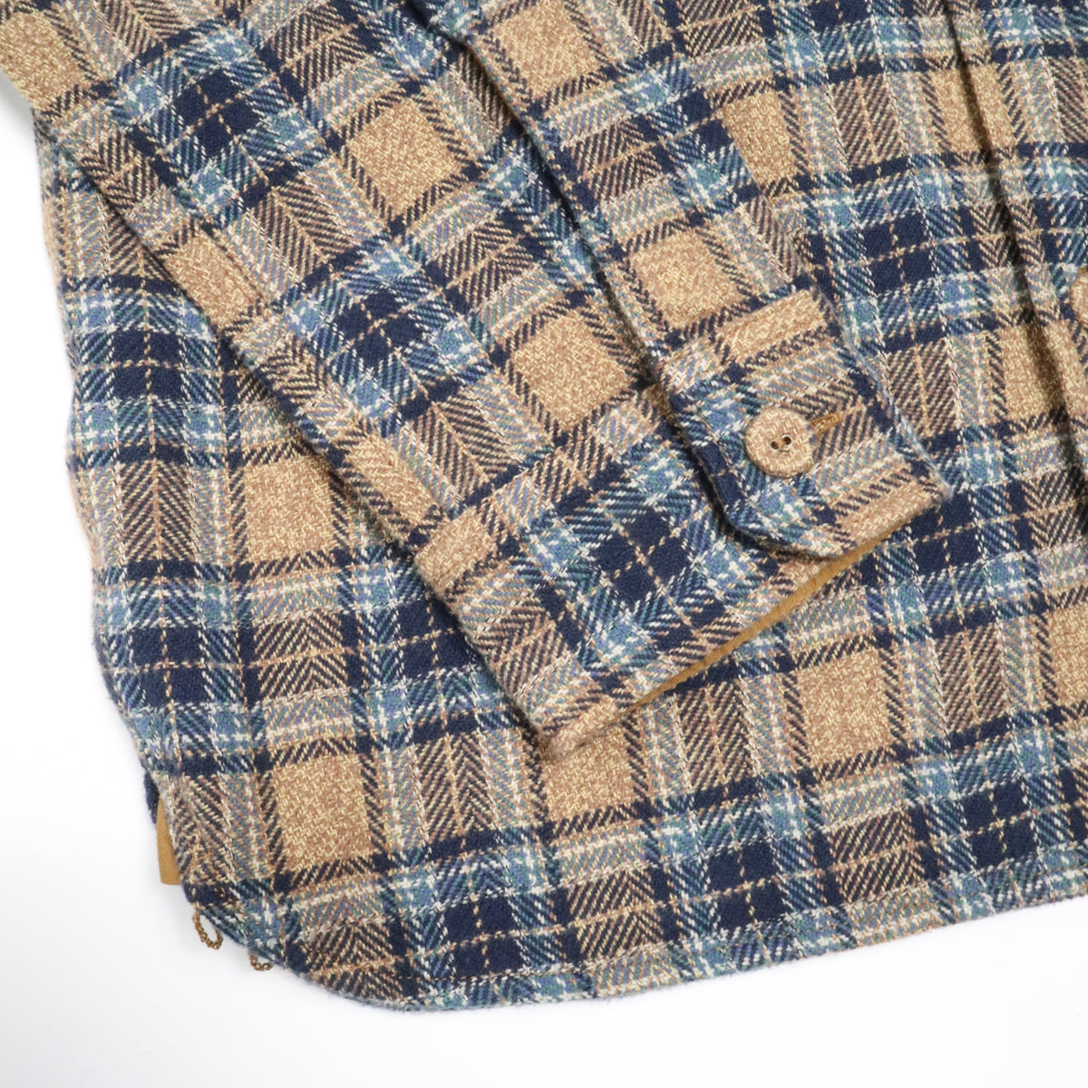 Cotton Tweed Check Double Pocket Shirt Beige