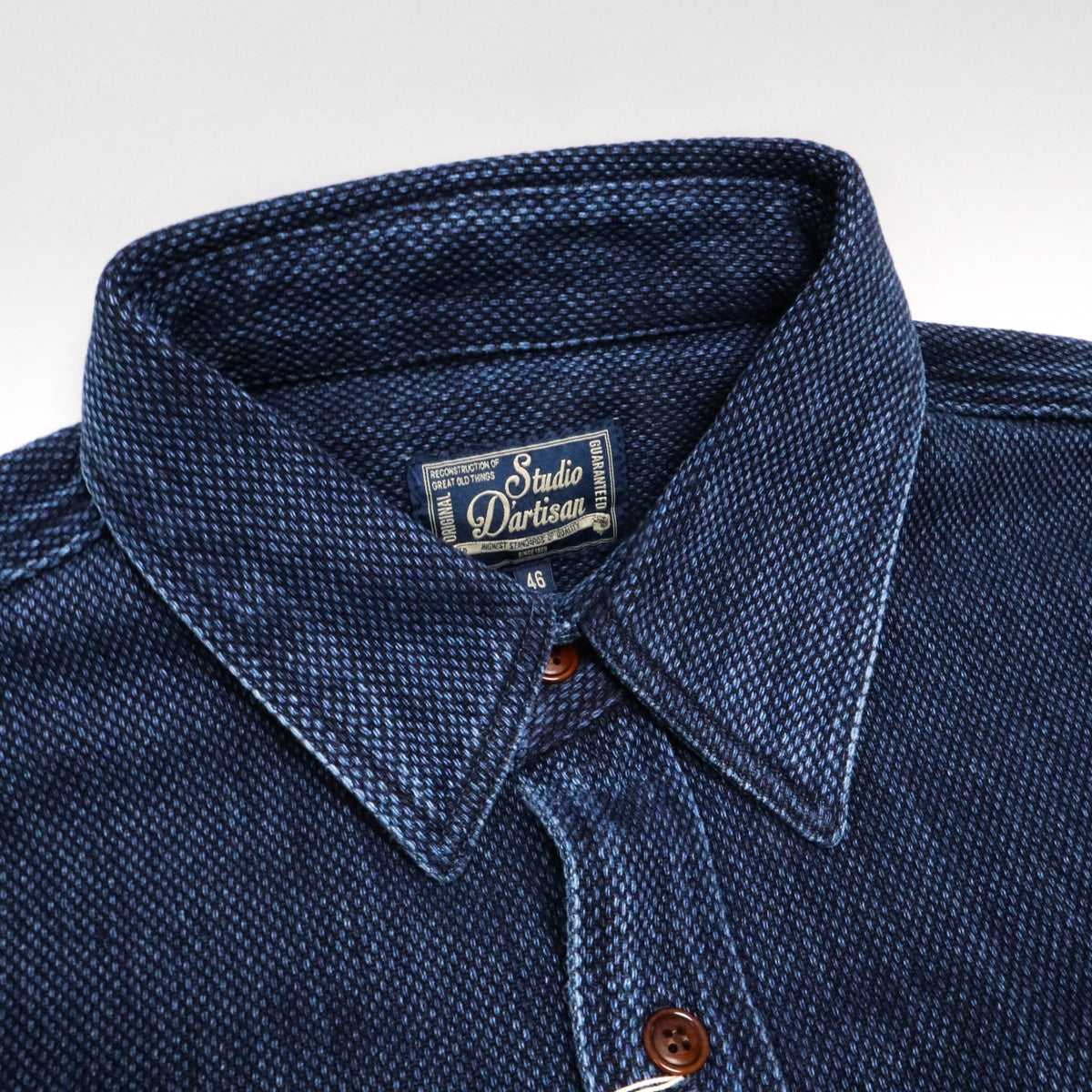 Studio D'Artisan Sashiko Work Shirt Used Indigo