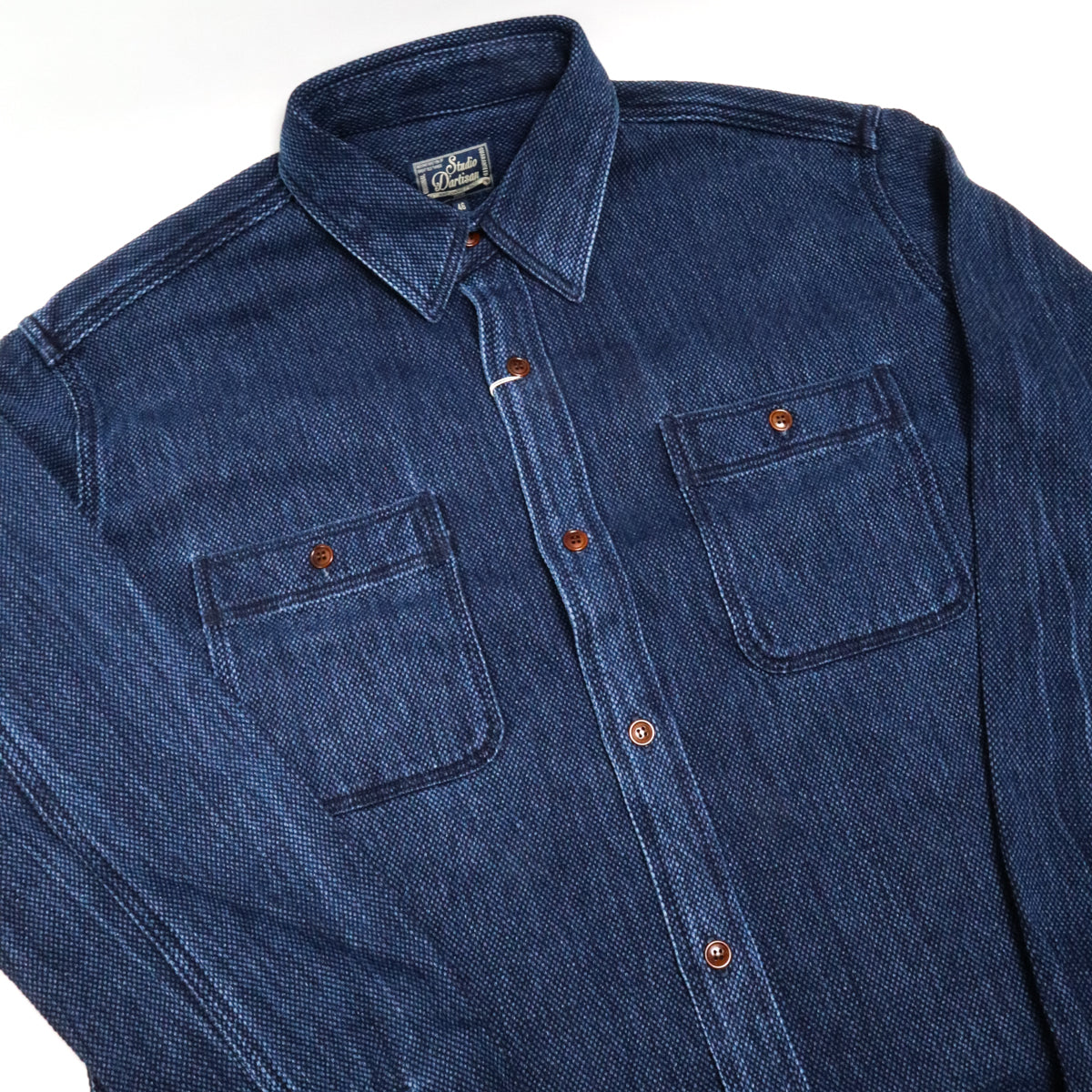 Studio D'Artisan Sashiko Work Shirt Used Indigo