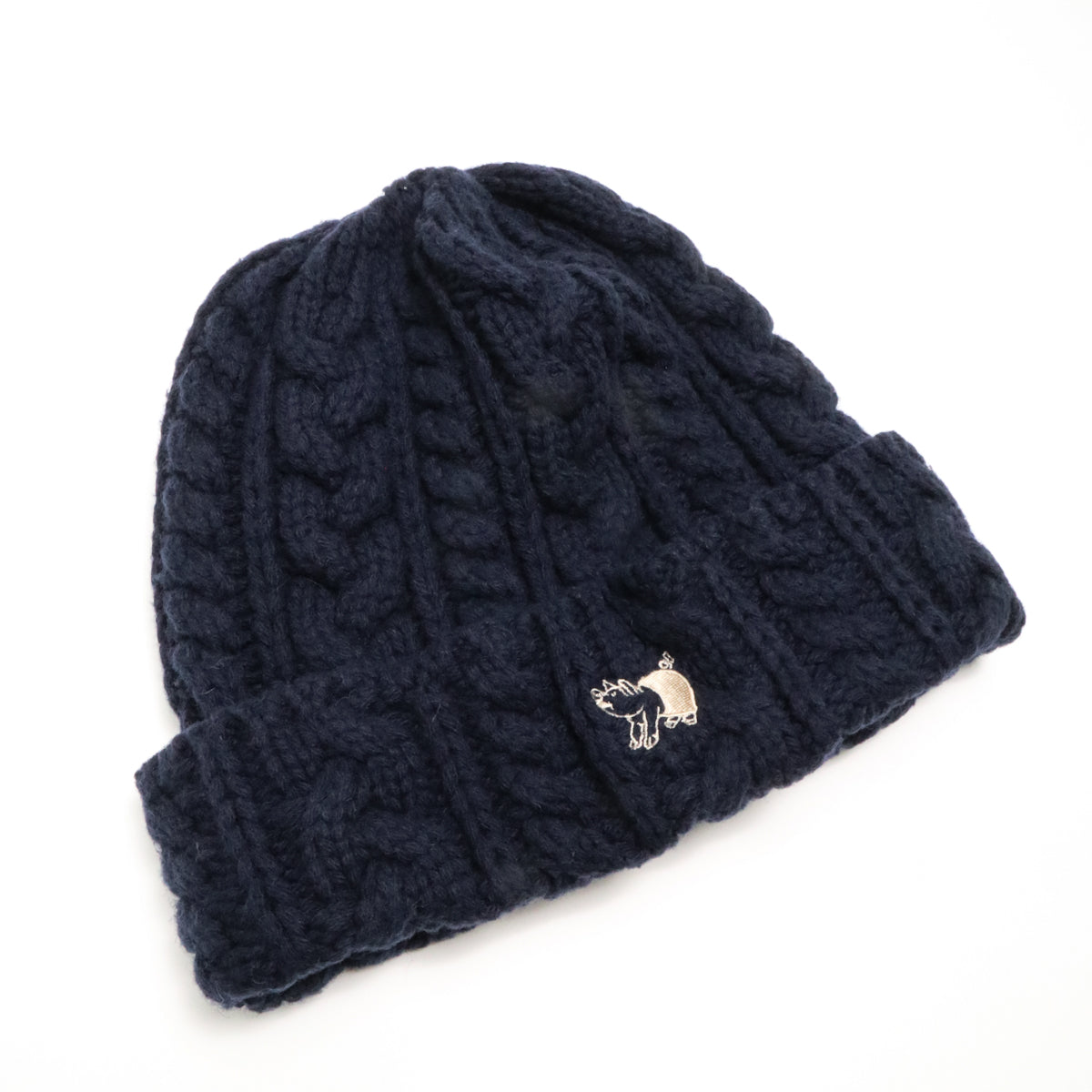 Studio D'Artisan 7562 Heavyweight Wool Knit Beanie Navy