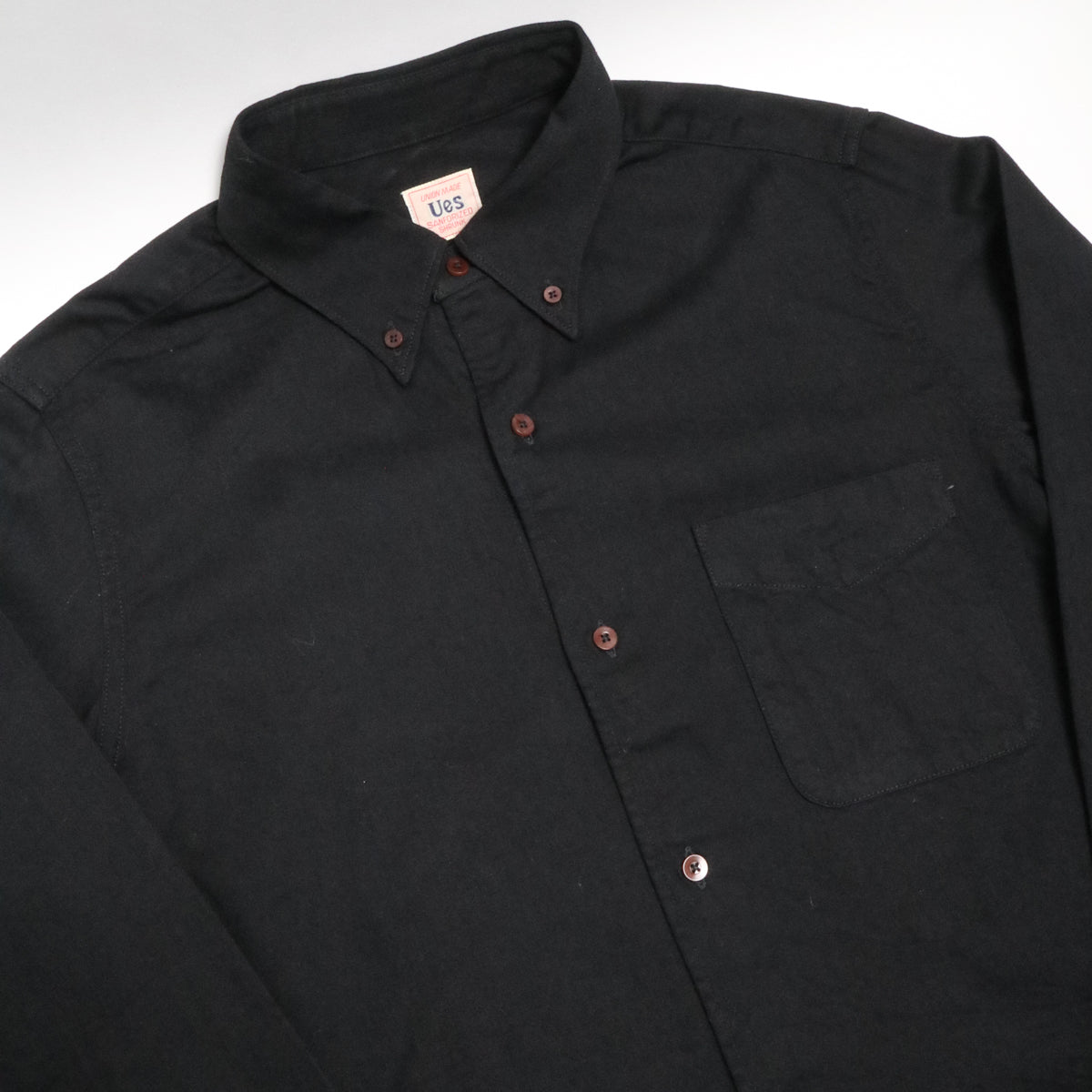 6oz Denim Button Down Shirt Black