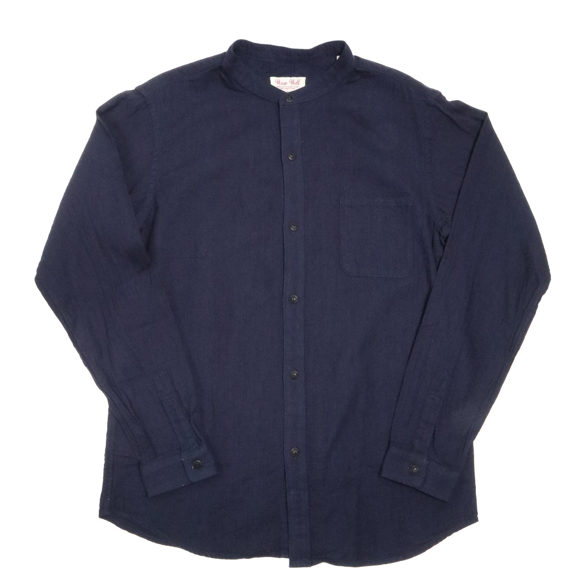 Band Collar Dobby Shirt Indigo