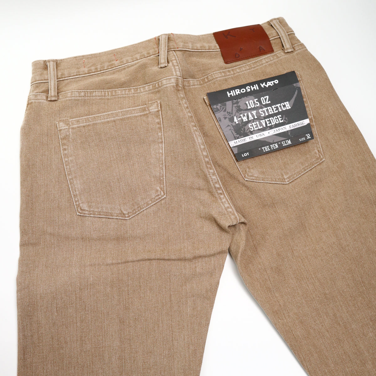 The Pen Slim 10.5oz Rustic Copper Selvedge Denim