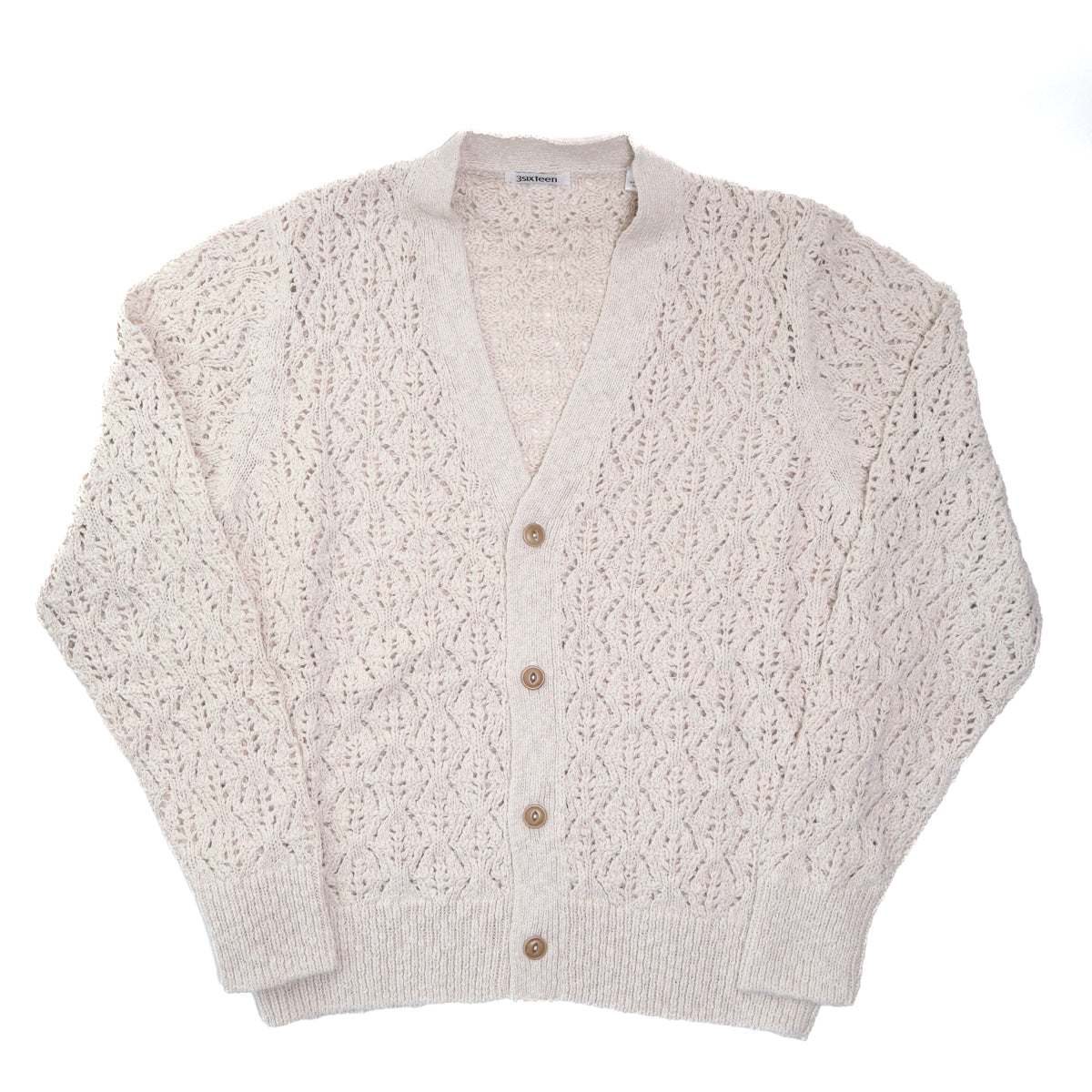 Classic Cardigan Ecru Flamme Lace Knit